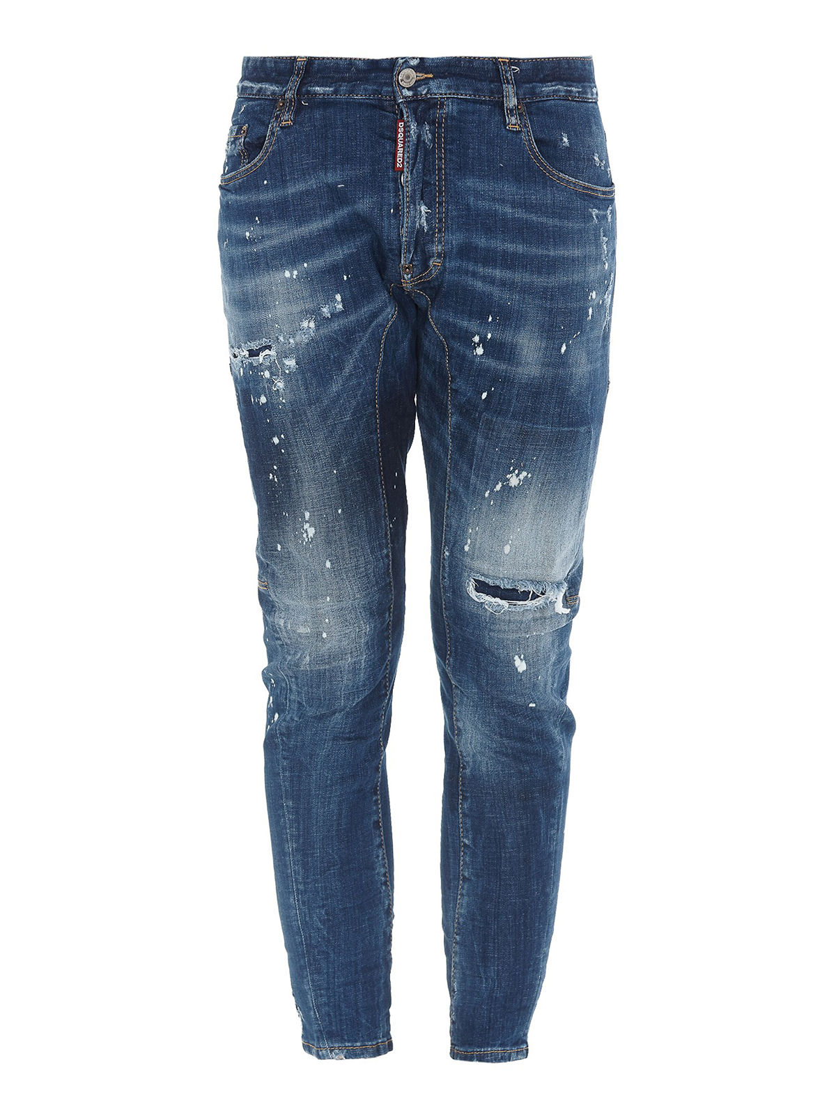 Dsquared2 Tidy Biker Jeans 2021 dark distressed denim | eBay