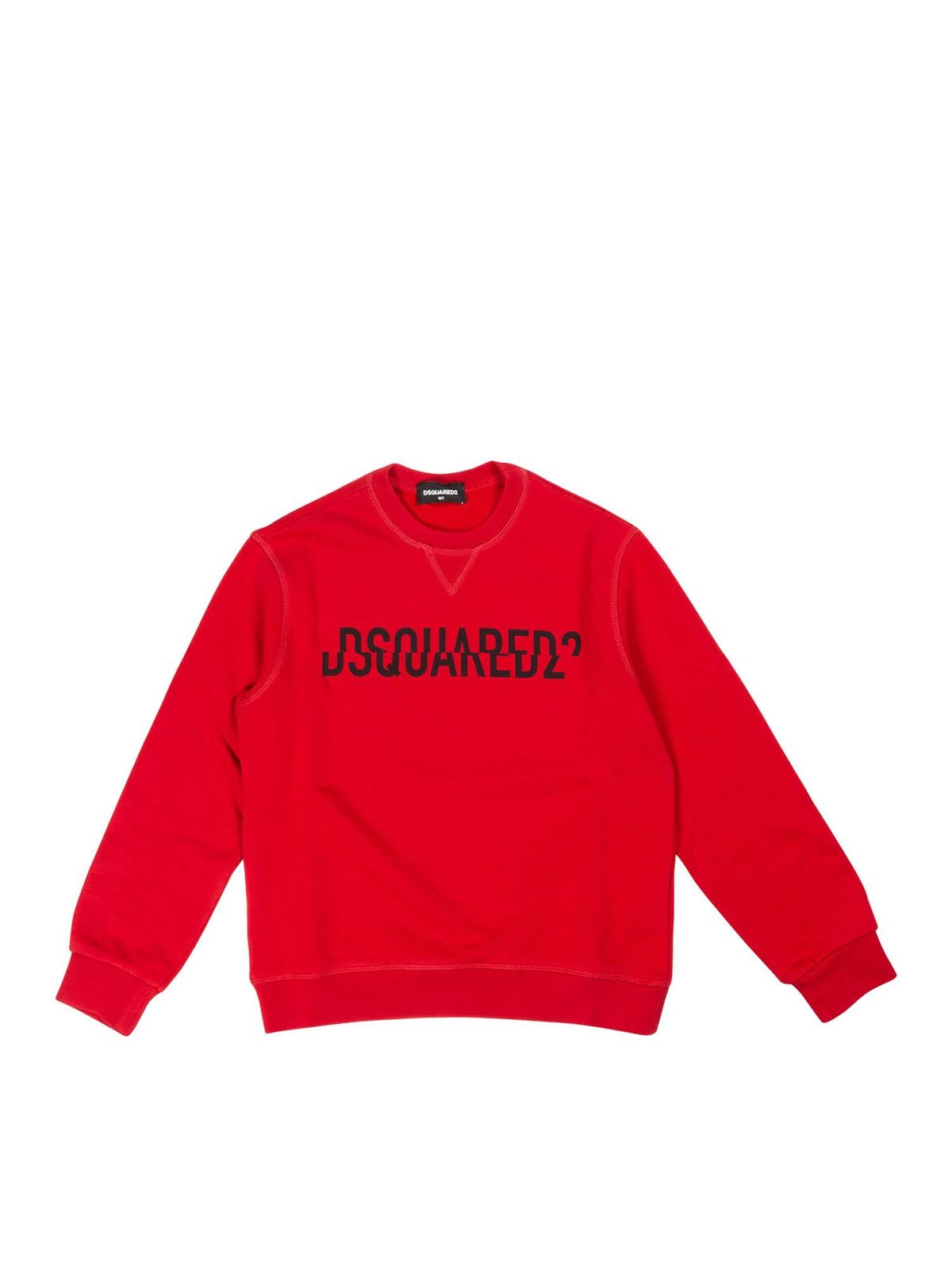 Dsquared2 Branded sweatshirt in red and black|DQ0475D002GDQ402