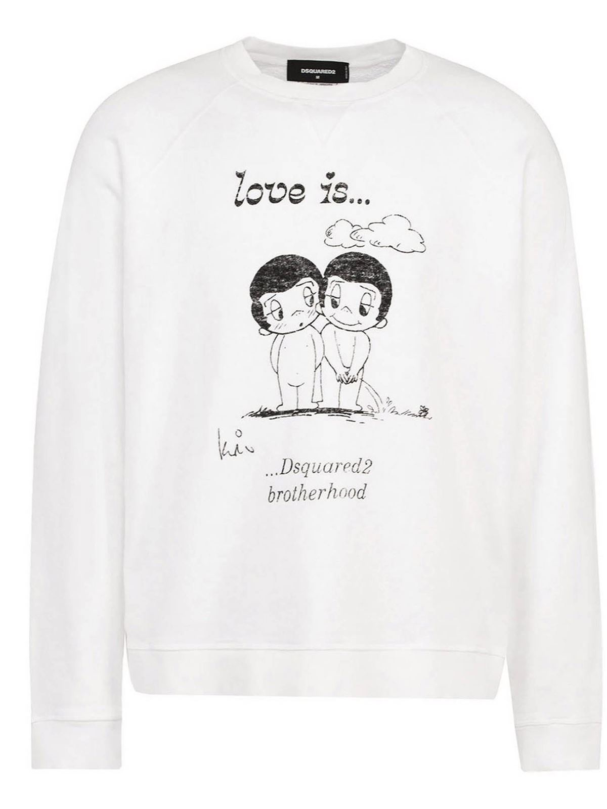 Dsquared2 Love is... sweatshirt in white - Men|S71GU0405S25140100