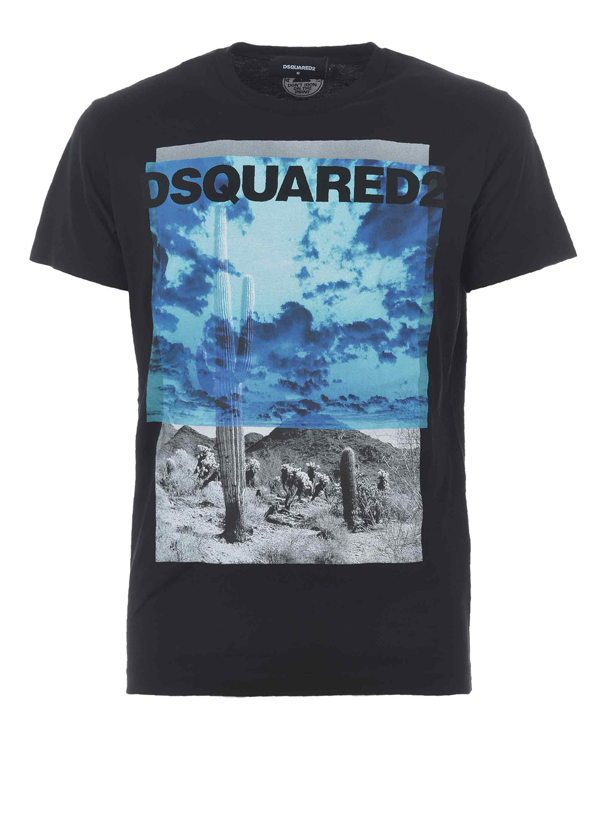 Dsquared2 Bicolour cactus print cotton jersey T-shirt
