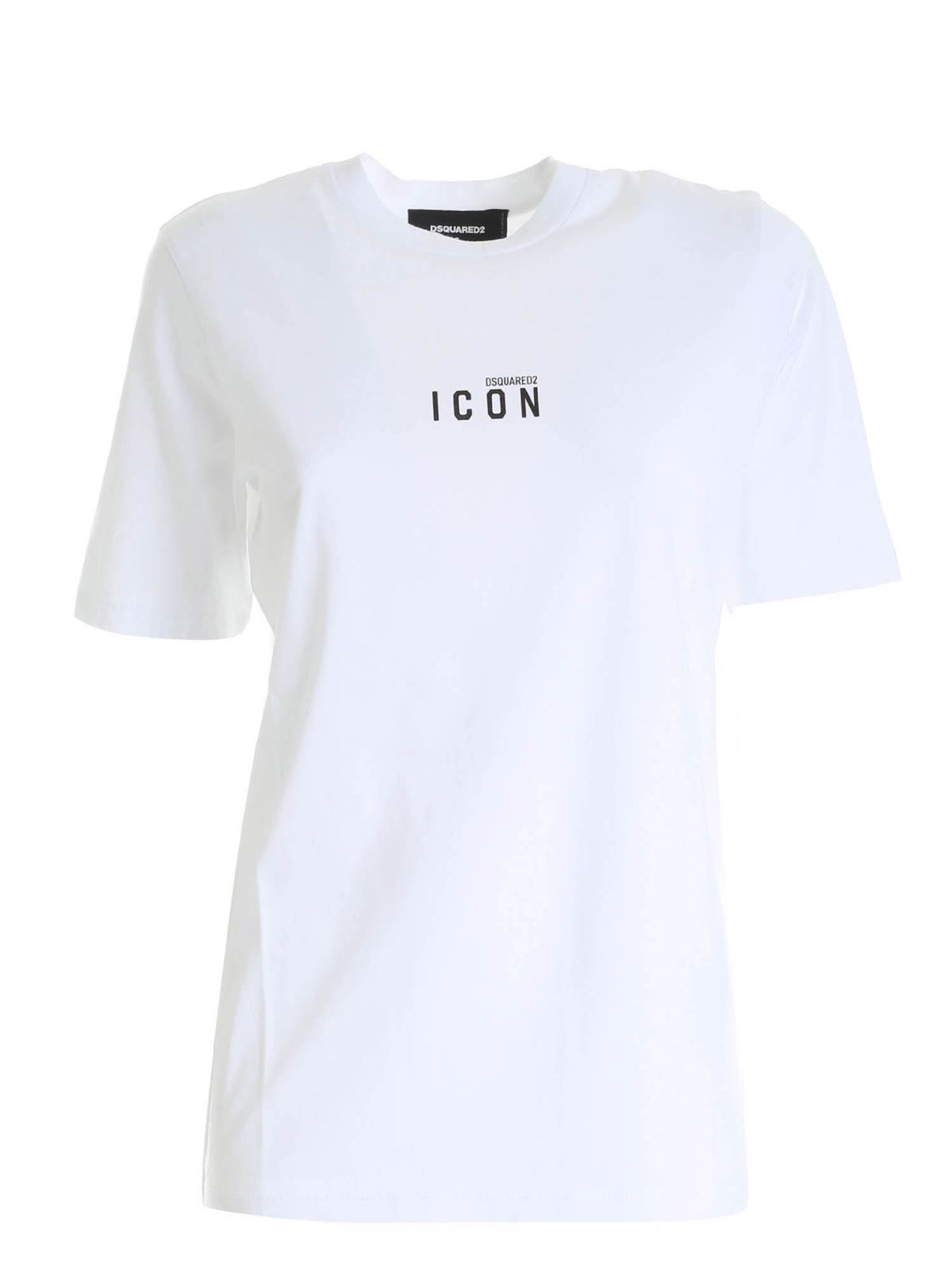 conjunctie een miljoen kanker T-shirts Dsquared2 - Icon T-shirt in white - S80GC0009S23009100