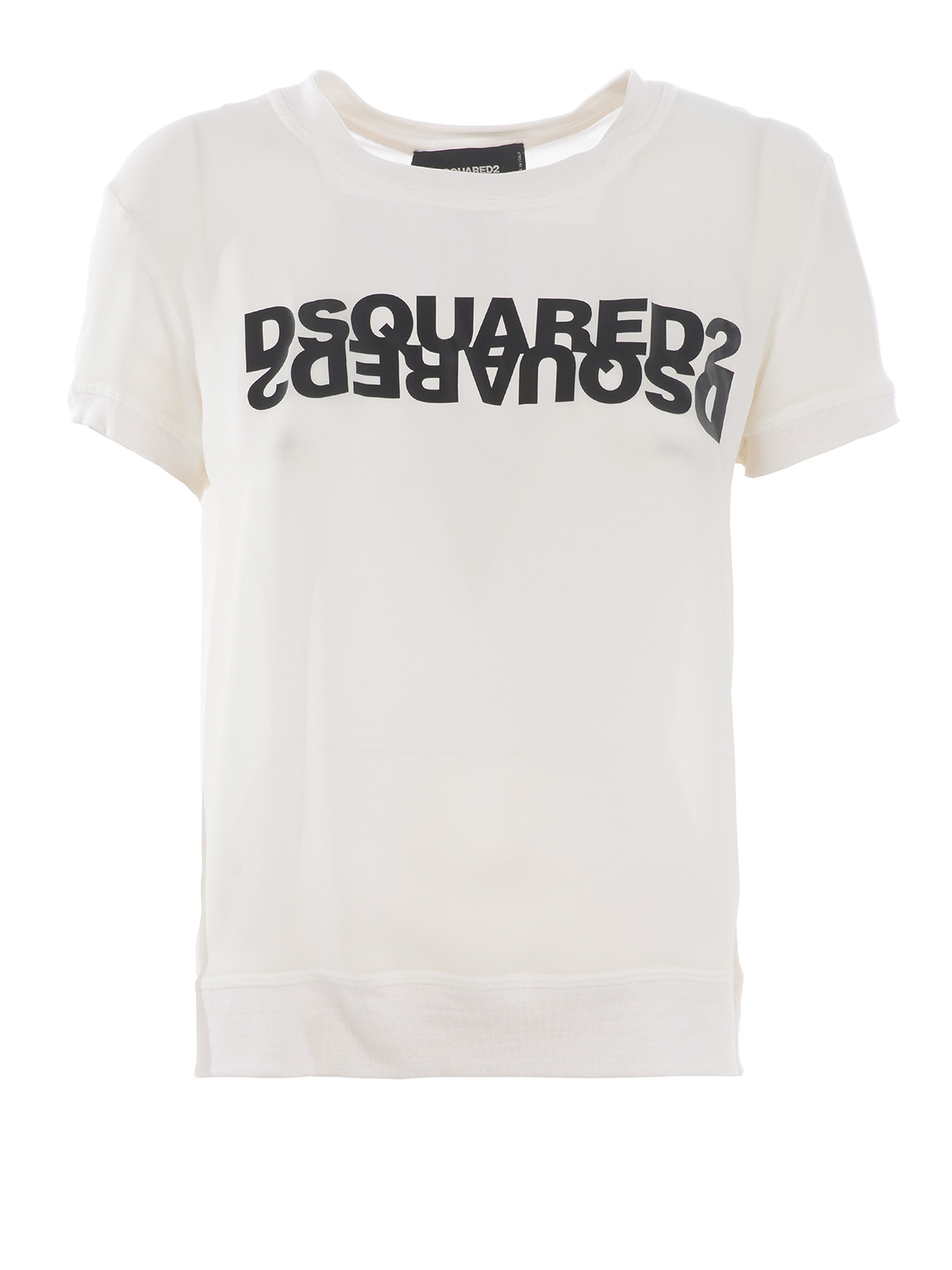 Shop Dsquared2 Logo Lettering Print Silk T-shirt In White