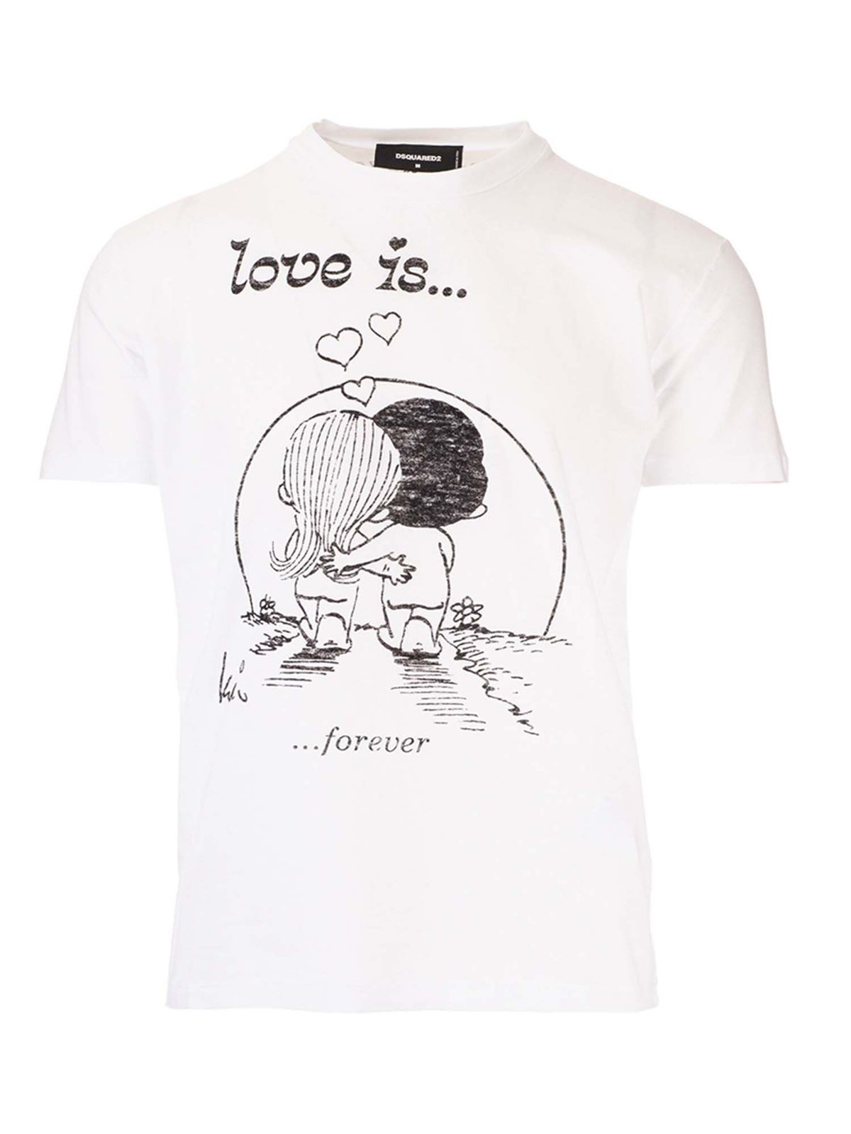 Dsquared2 Love Is T-shirt in white - White|S71GD0967S22507100