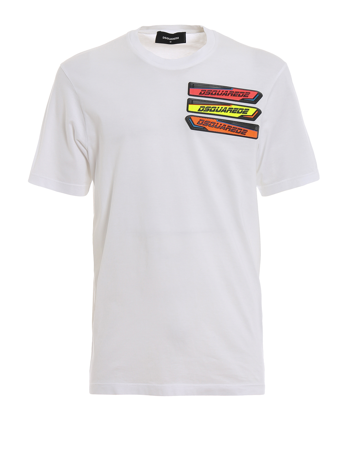 Tシャツ・カットソー Dsquared Rubber Logo T-Shirt Dsquared2 Rubber logo applique T-shirt - White