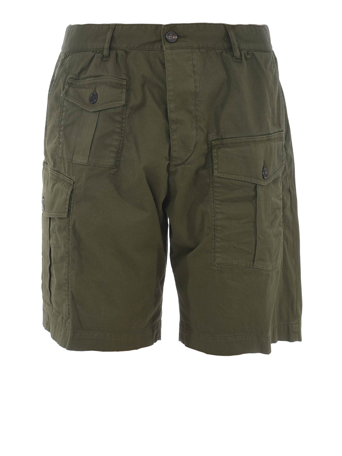 Trousers Shorts Dsquared2 - Army green cargo bermuda shorts