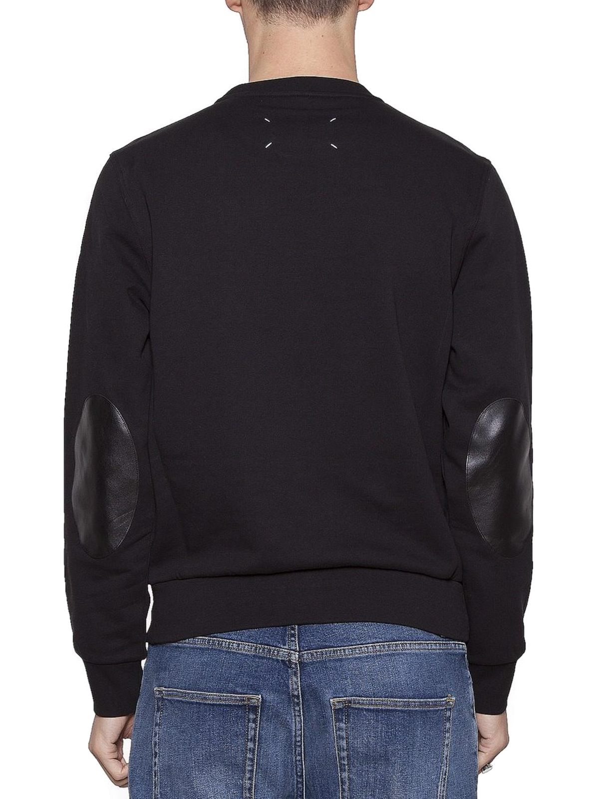 Sweatshirts & Sweaters Maison Margiela - Elbow patch black cotton ...