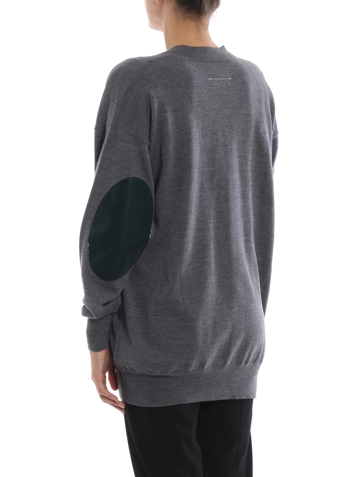 Maison Margiela Gray Elbow Patch Sweater In Grey