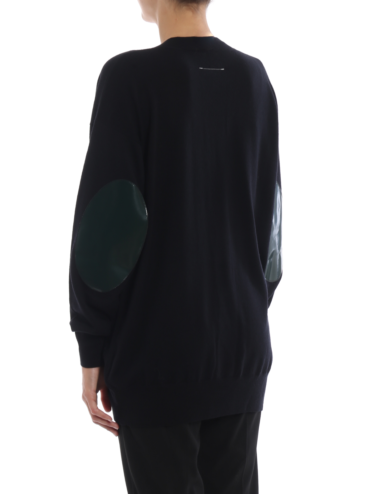 MM6 Maison Margiela Black Elbow Patch Sweater MM6 Maison Margiela