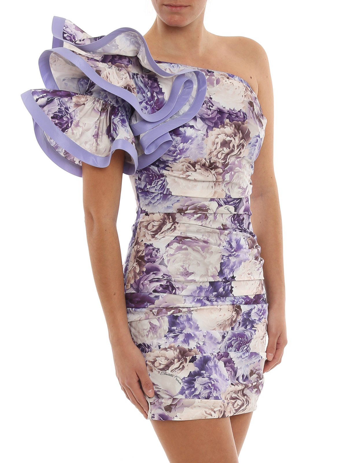 Elisabetta Franchi One shoulder ruffled dress | AB03111E2Q38