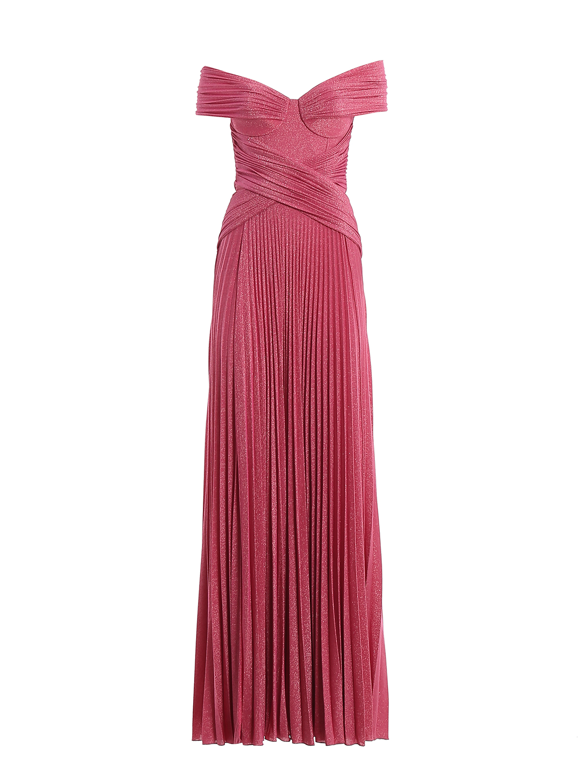 パーティードレス Elisabetta Franchi Soft Pleated Evening Dress Elisabetta Franchi Pleated bustier dress - Blue | AB17101E2565