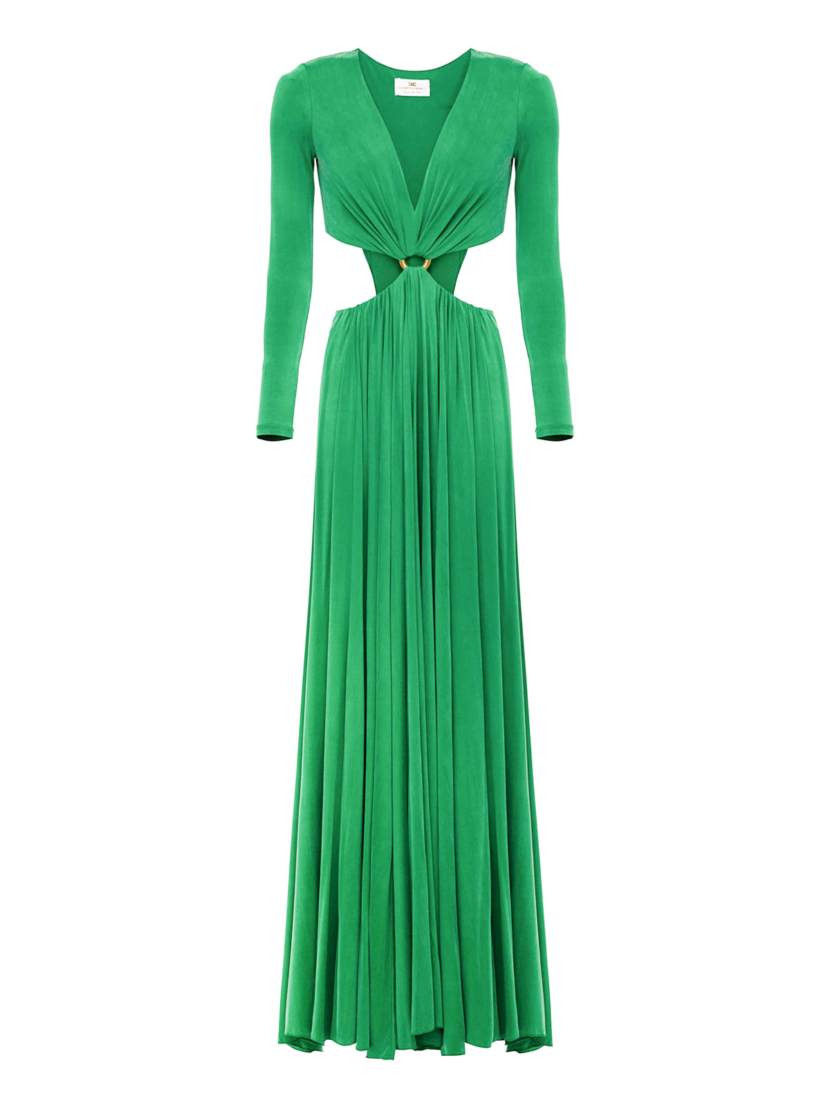 green emerald velvet dress ELISABETTA FRANCHI Women's AB5341E2 BV9 green dress
