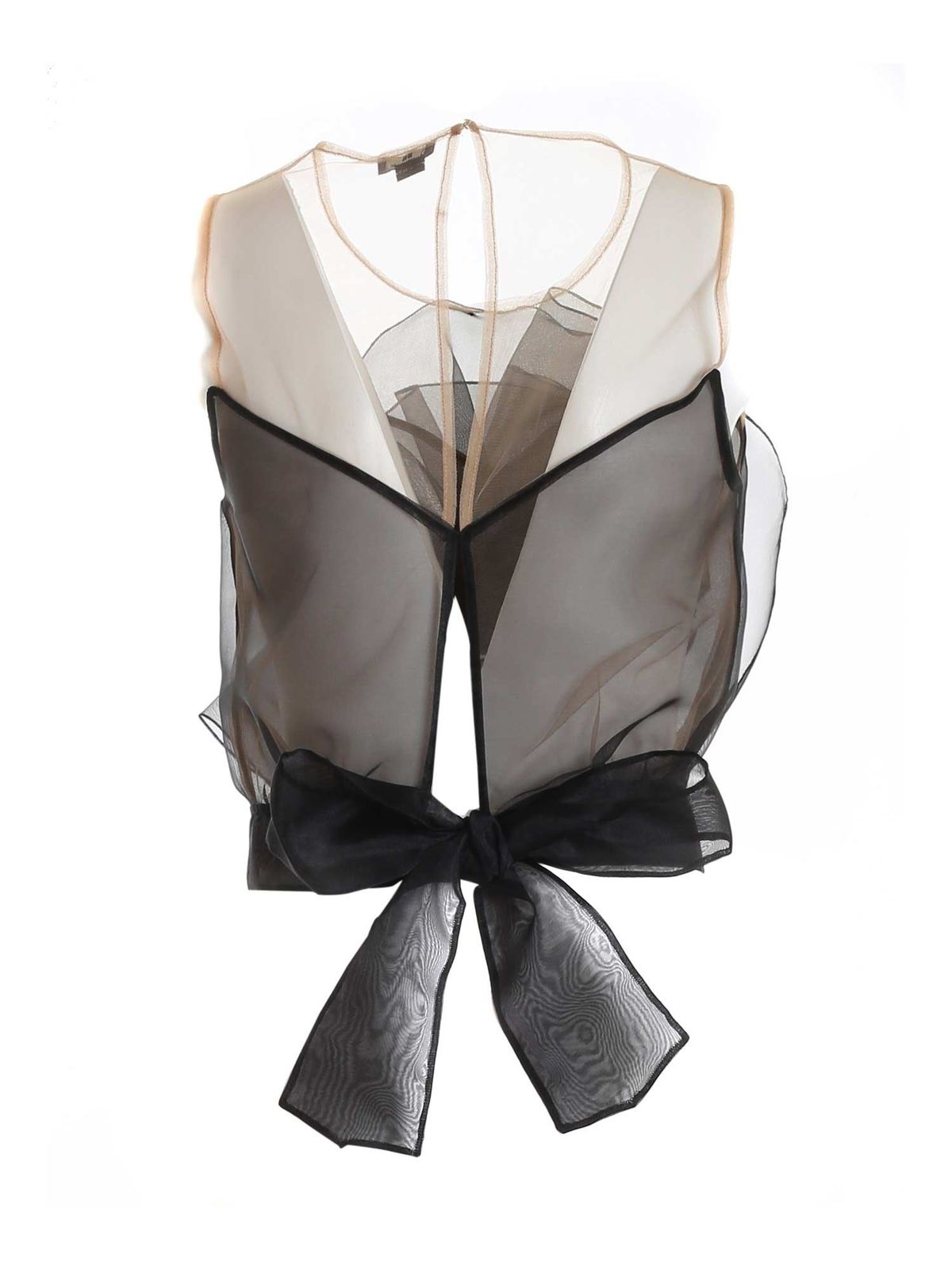 Tops & Tank tops Elisabetta Franchi - Bow top in black and beige