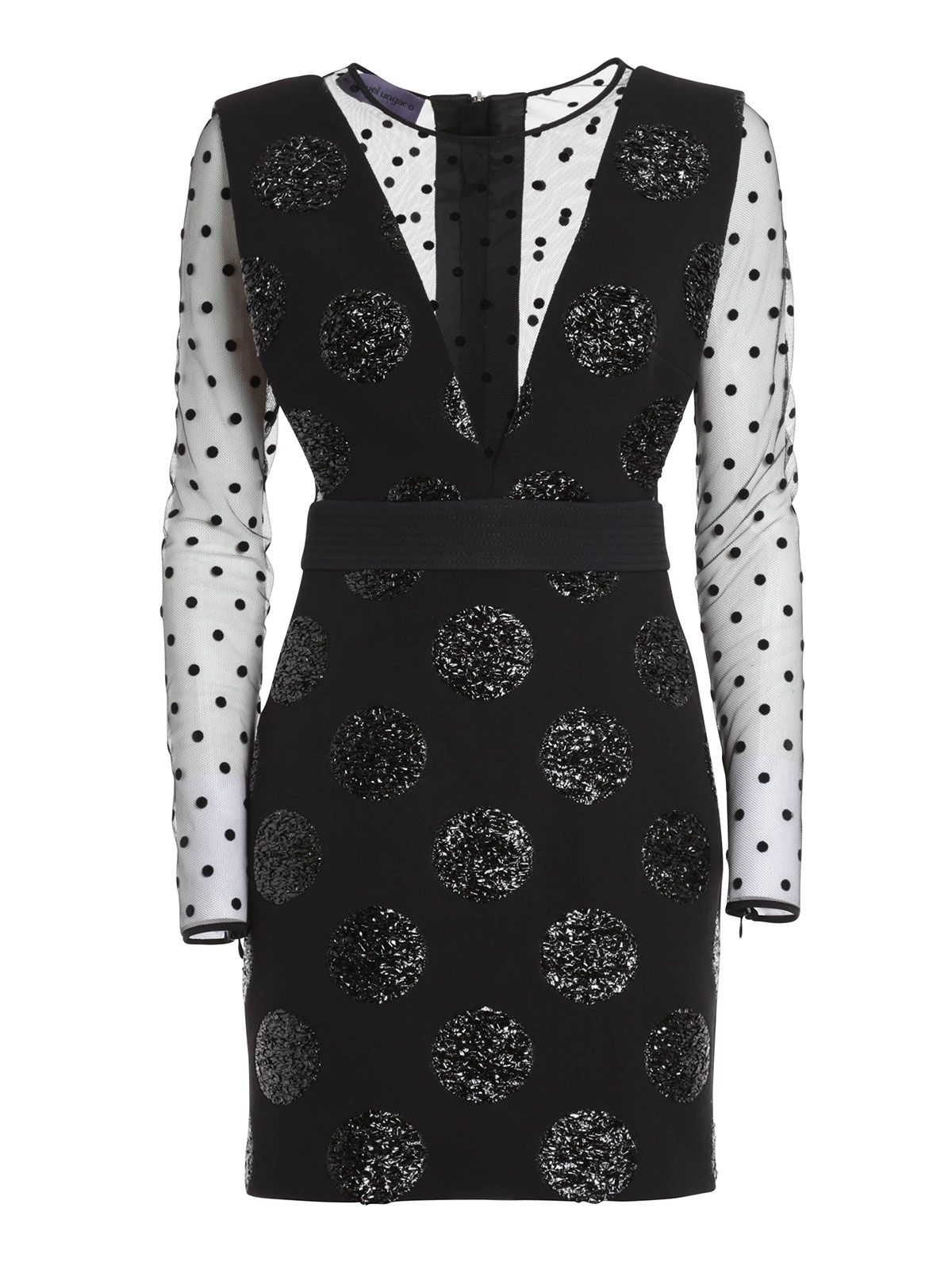 sheer polka dot black dress Black Sheer Overlay Polka Dot Maxi Dress main image 0