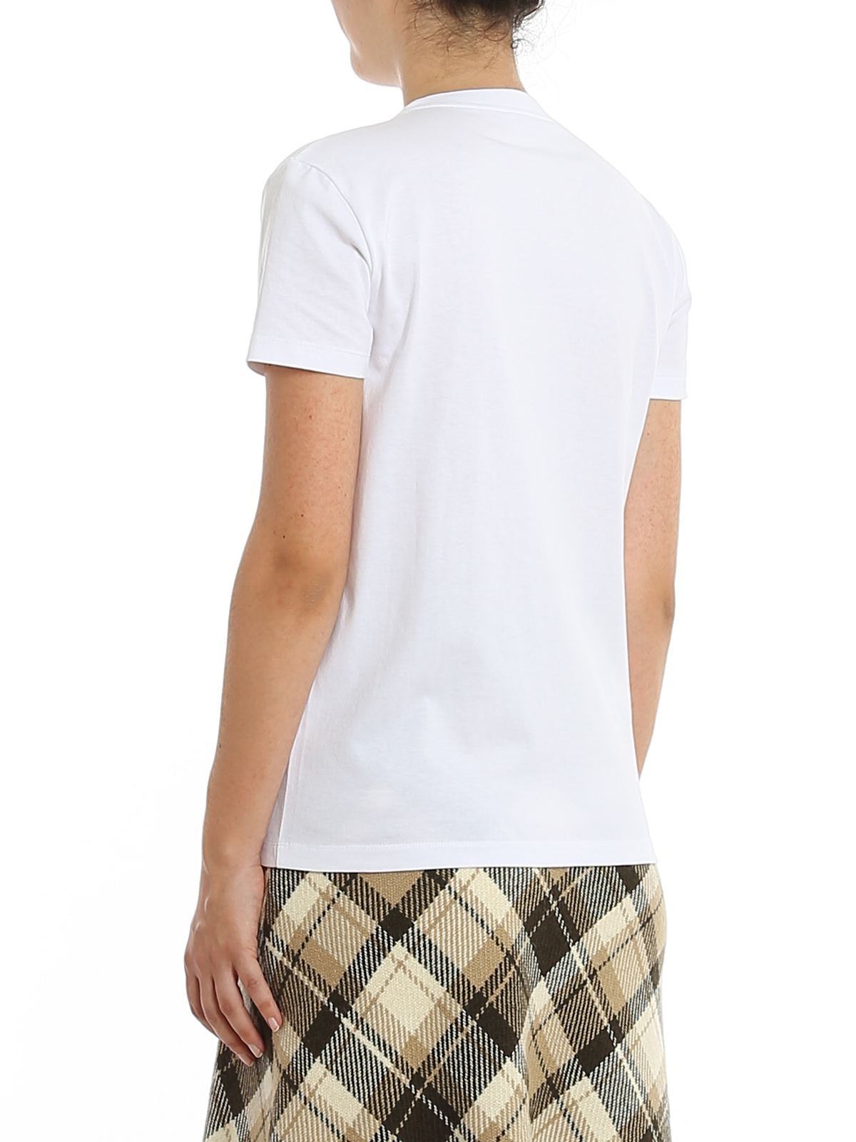 Miu Miu Embellished T-shirt - White - Women | MJN2361XEZF0009