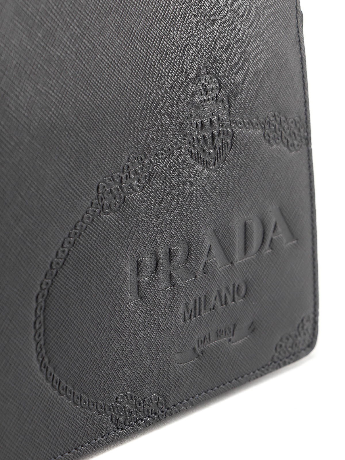 Clutches Prada - Embossed logo saffiano leather clutch