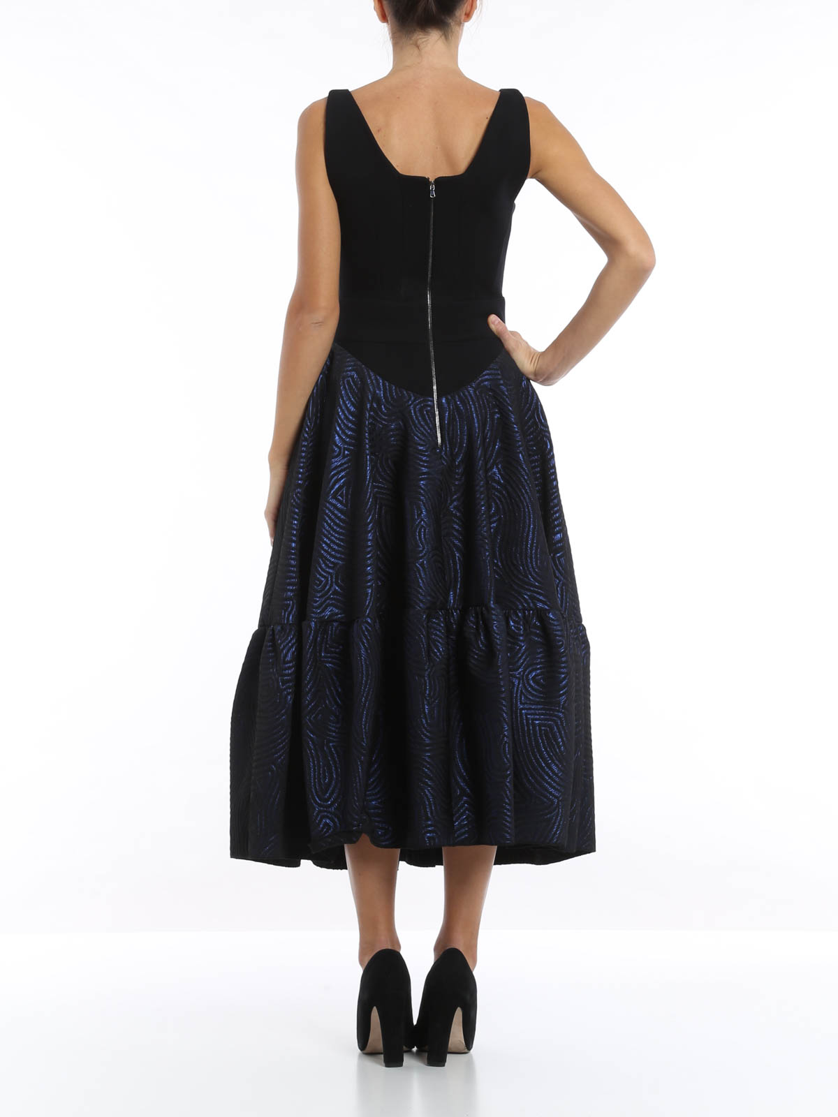 Antonio Berardi Embossed skirt maxi dress - Dark Blue|BPF453A456