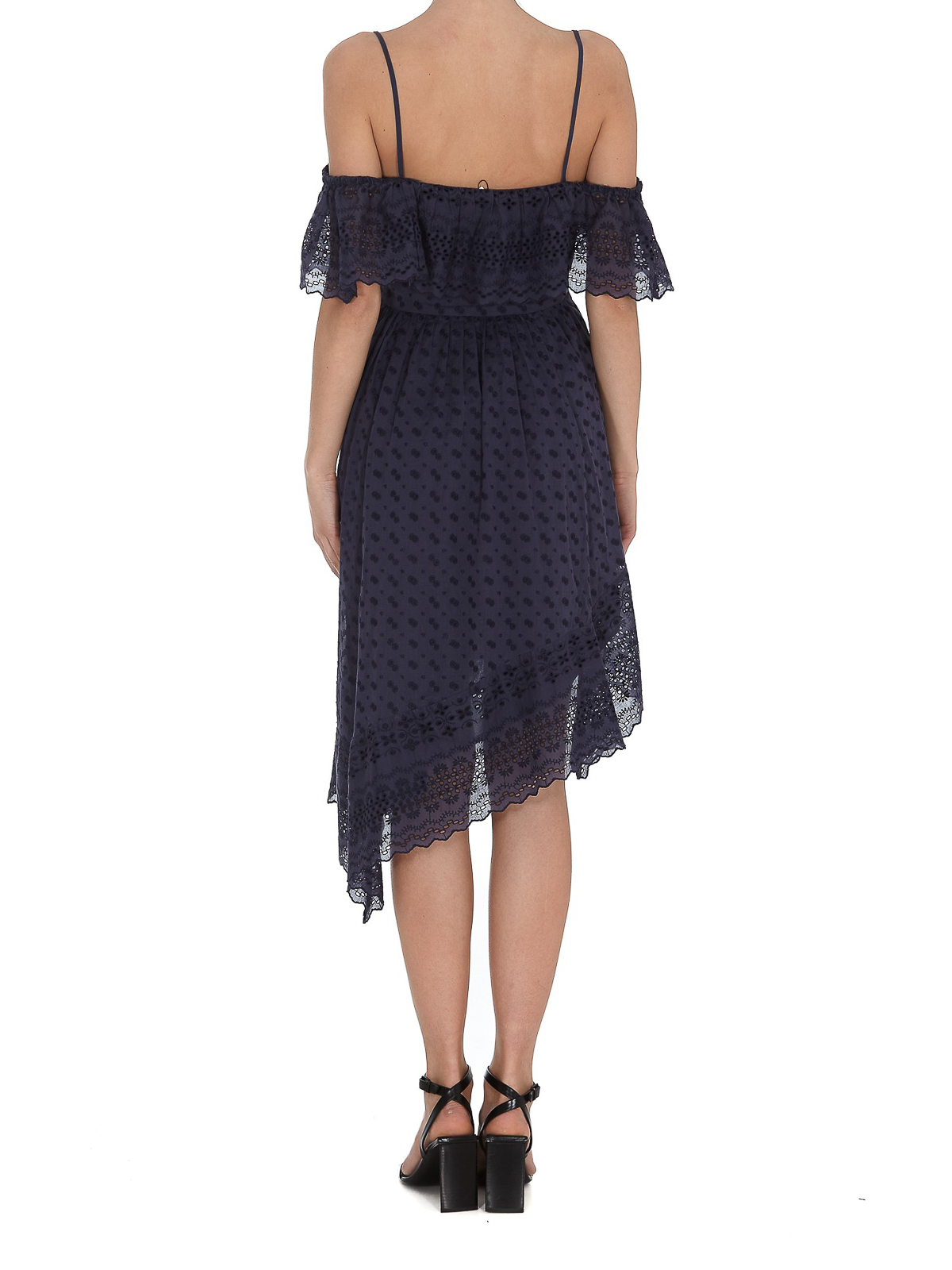 Isabel Marant Etoile Embroidered cotton asymmetrical dress|RO186421P032E30FN