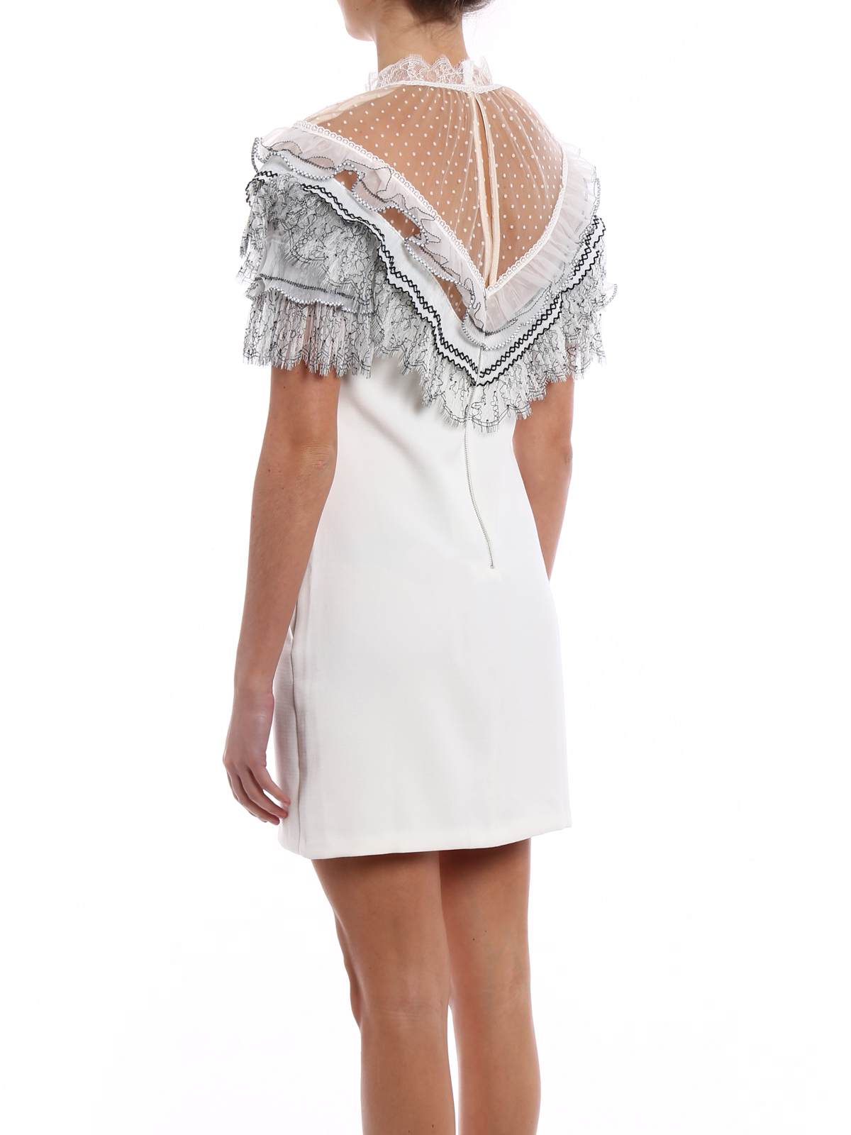 chinese dress ladies Self-Portrait Wave Guipure Frill Mini Dress - BOPF main image 1