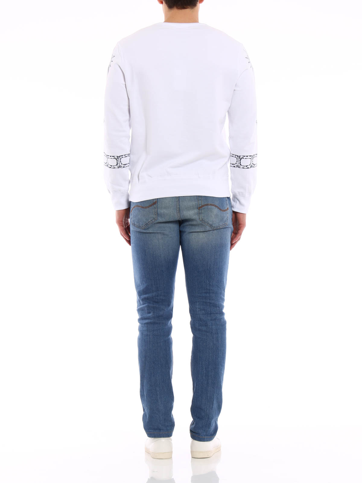 スウェット・トレーナー ALEXANDER MCQUEEN COTTON SWEATSHIRT WITH EMBROIDERED SKULL Alexander McQueen Alexander Mcqueen Embroidered Skull