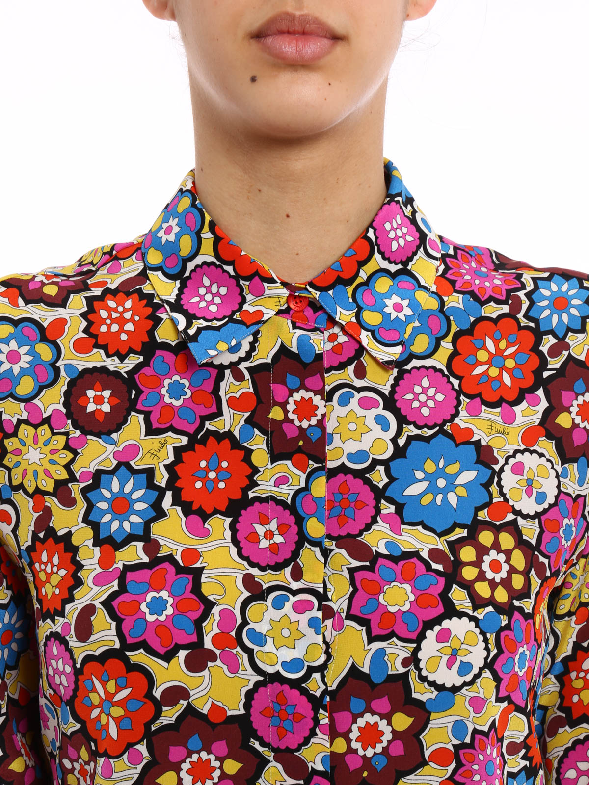 Emilio Pucci Floral print silk shirt - Multicolour|61RJ2561733006