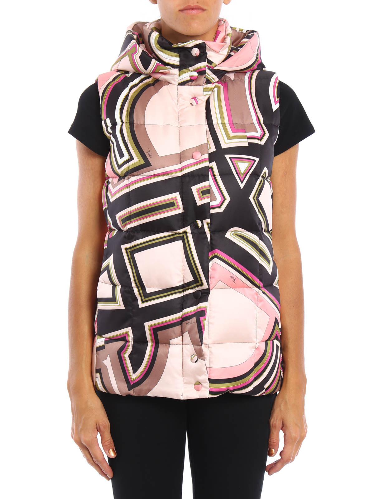 Emilio Pucci Monogramma print padded vest - Pink|66YC1666751025 Emilio Pucci Monogramma print padded vest - Pink|66YC1666751025