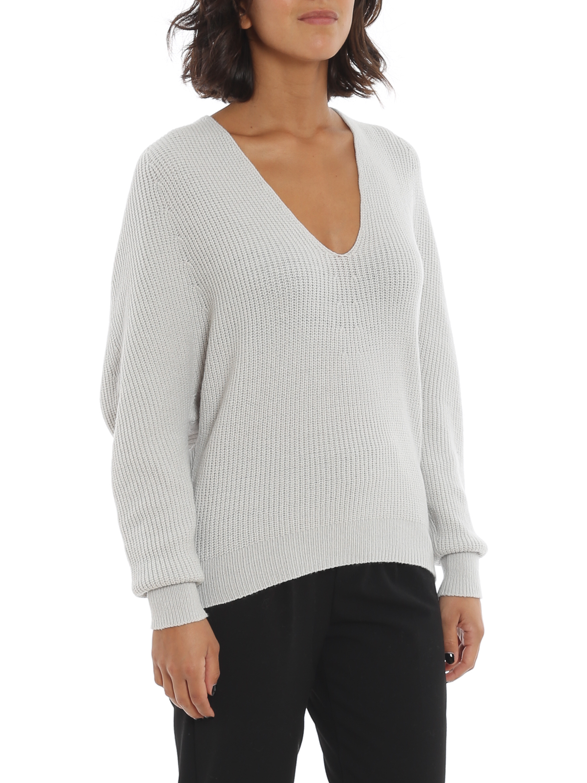 Emporio Armani Stocking stitch blend V neck sweater|6H2MWK2M22Z0601