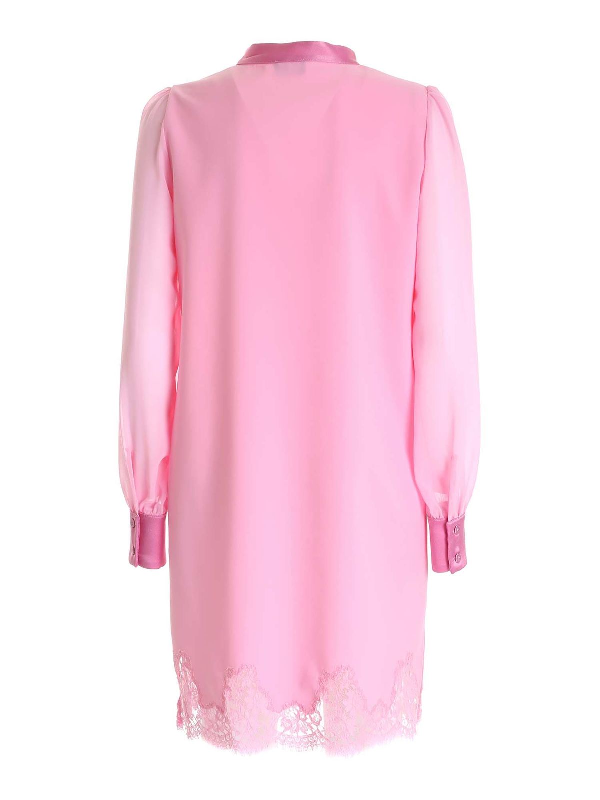 ermanno scervino pink dress ERMANNO SCERVINO Dress Pink Cotton Long Sleeves V-neck Maxi IT40/US6/S RRP $2100