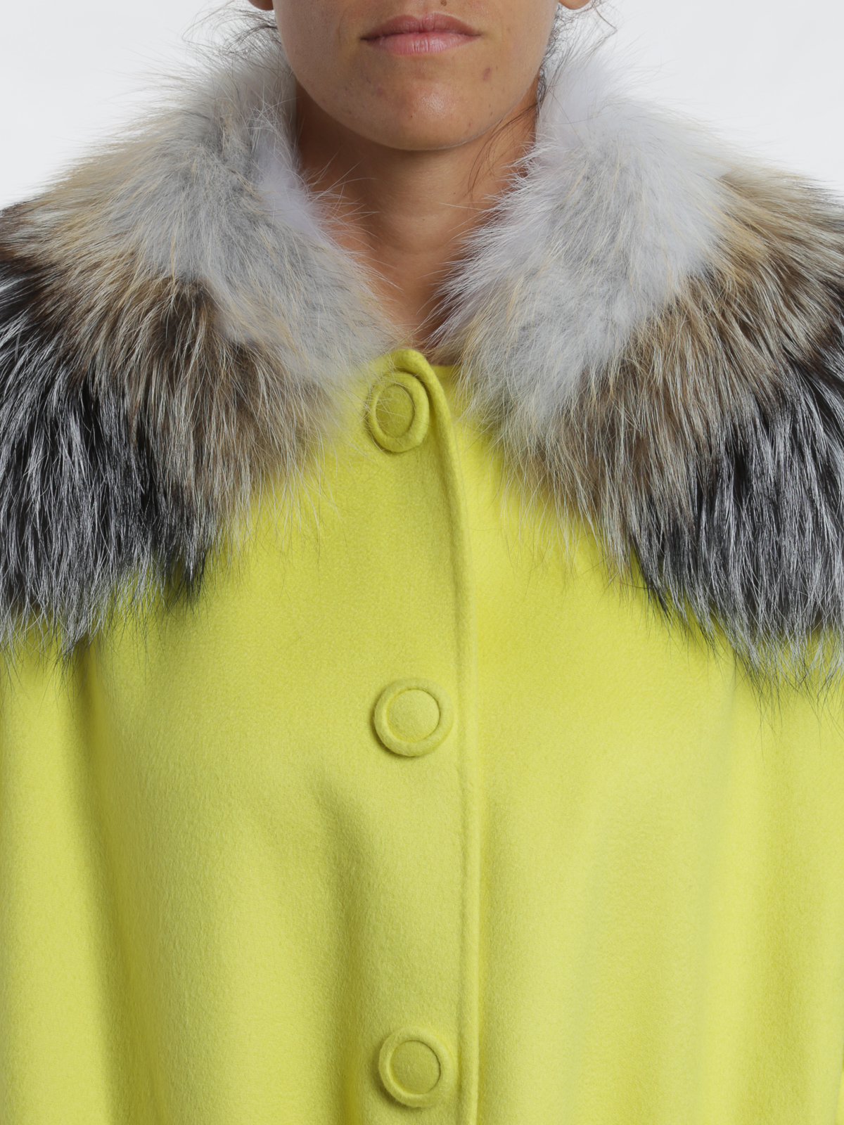 Ermanno Scervino Coat with fox fur collar coat|D276D317VODDT3965