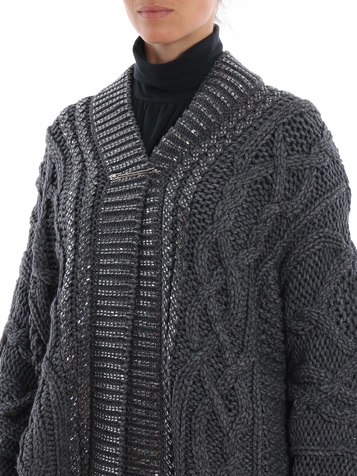 Ermanno Scervino Crystal embellished wool over cardigan