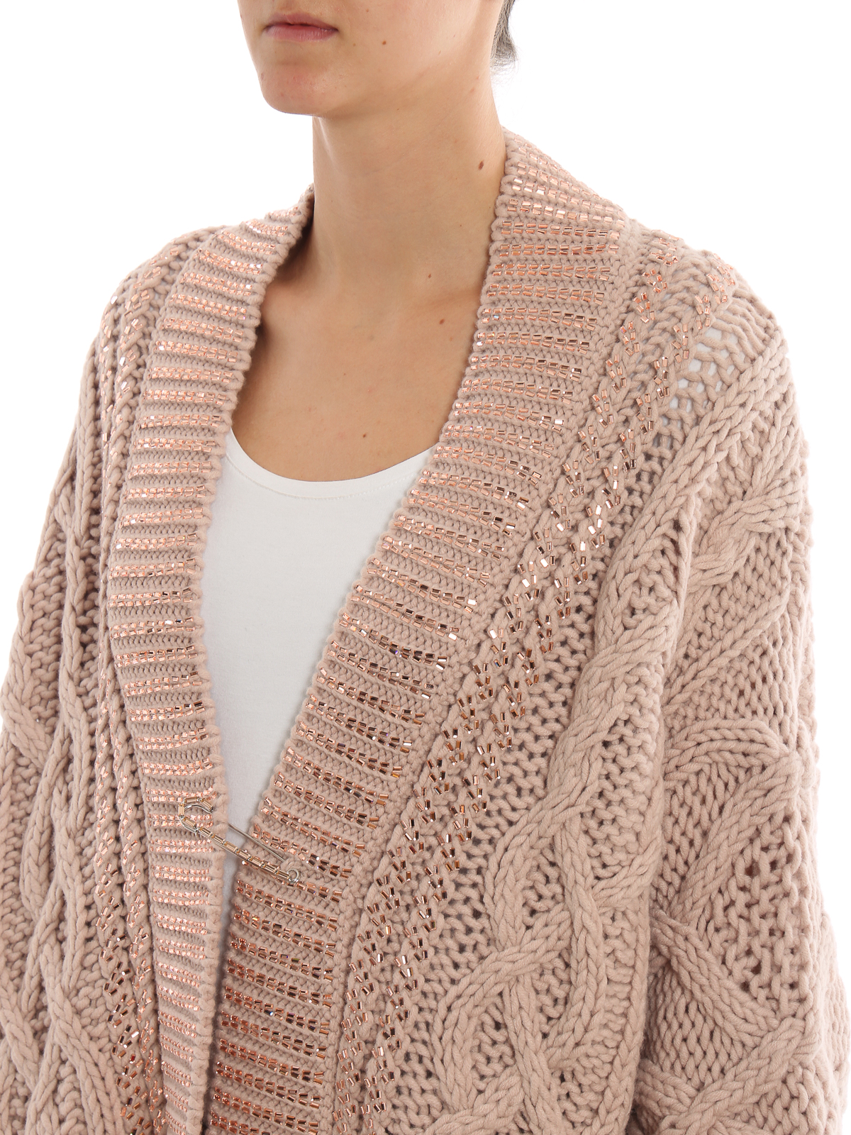 Cardigans Ermanno Scervino - Crystal embellished wool over