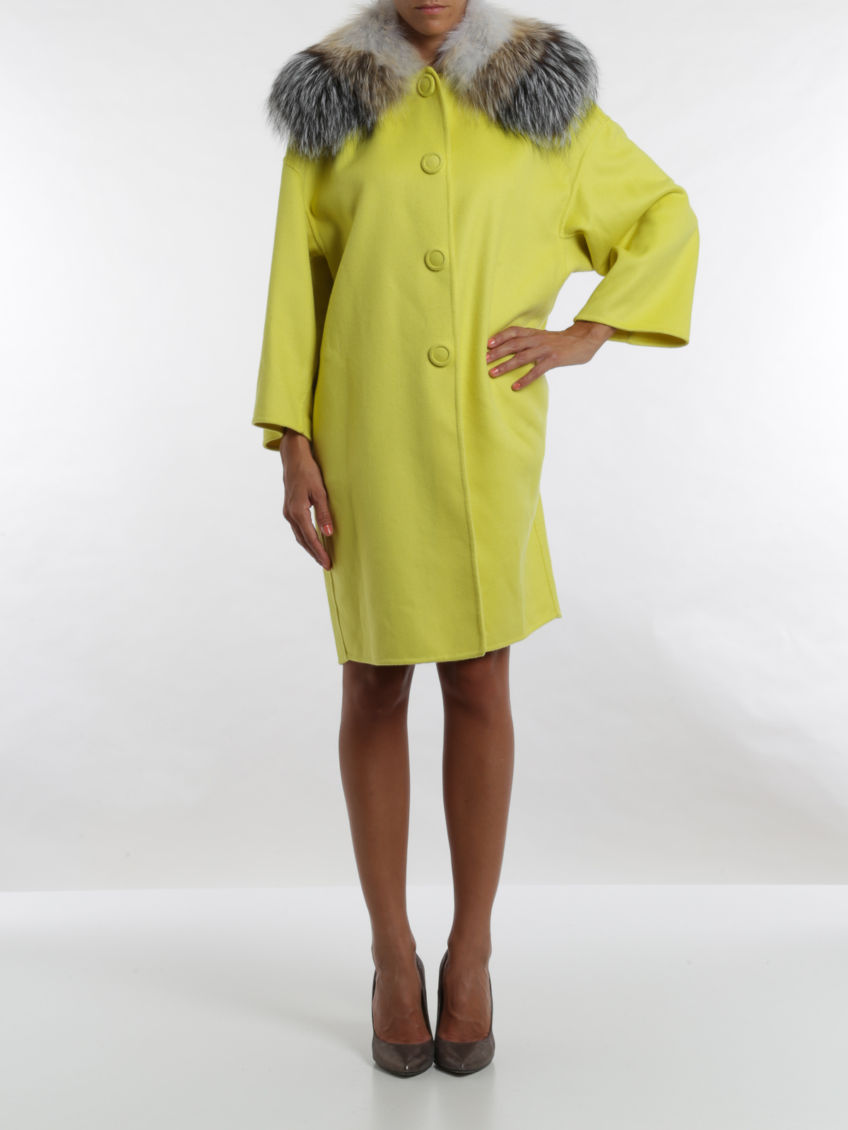 Ermanno Scervino Coat with fox fur collar coat | D276D317VODDT3965