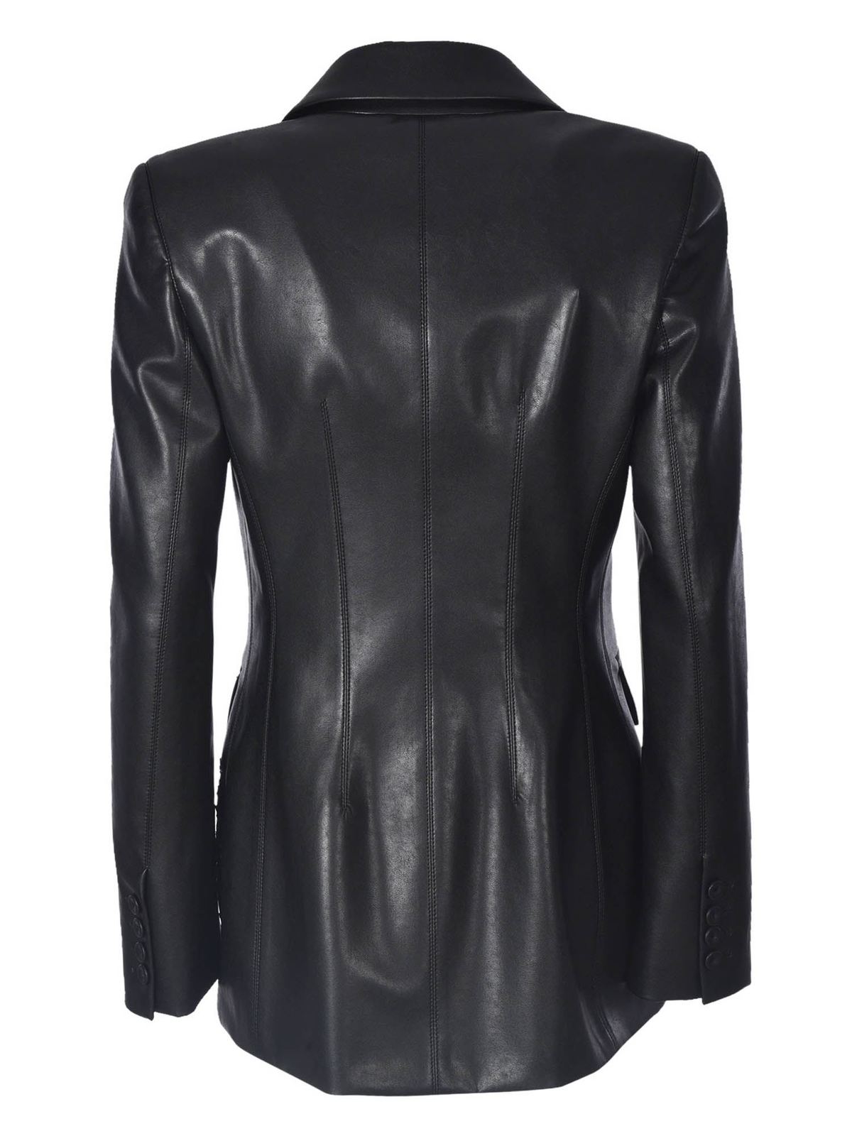 Shop Ermanno Scervino Synthetic Leather Jacket With Embroidery In B In Black