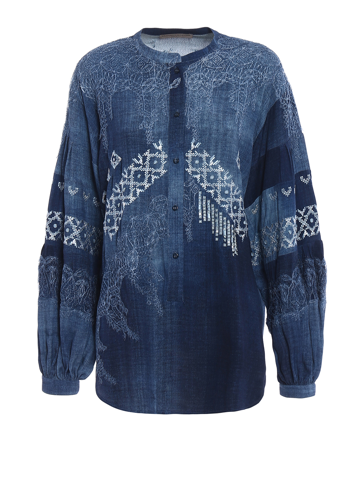 Ermanno Scervino Denim-style embroidered over blouse