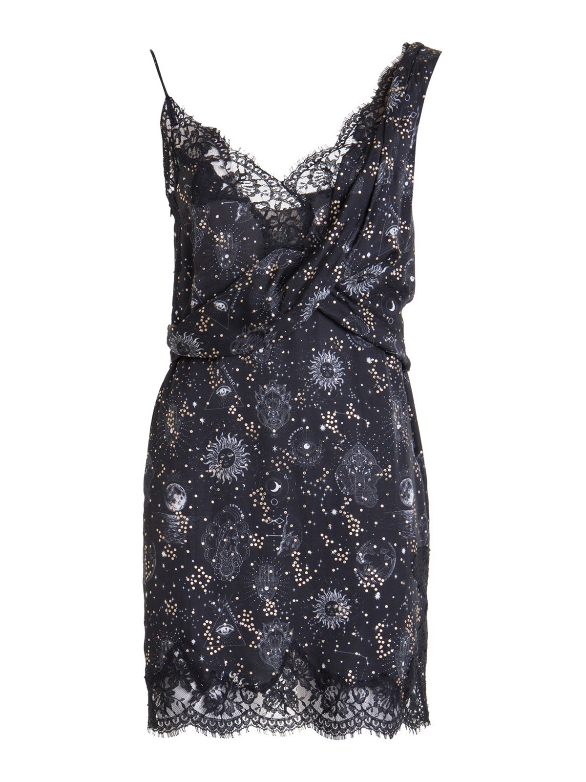 Ermanno Scervino Astri satin dress - Black|D38ETAB21RFCMF991