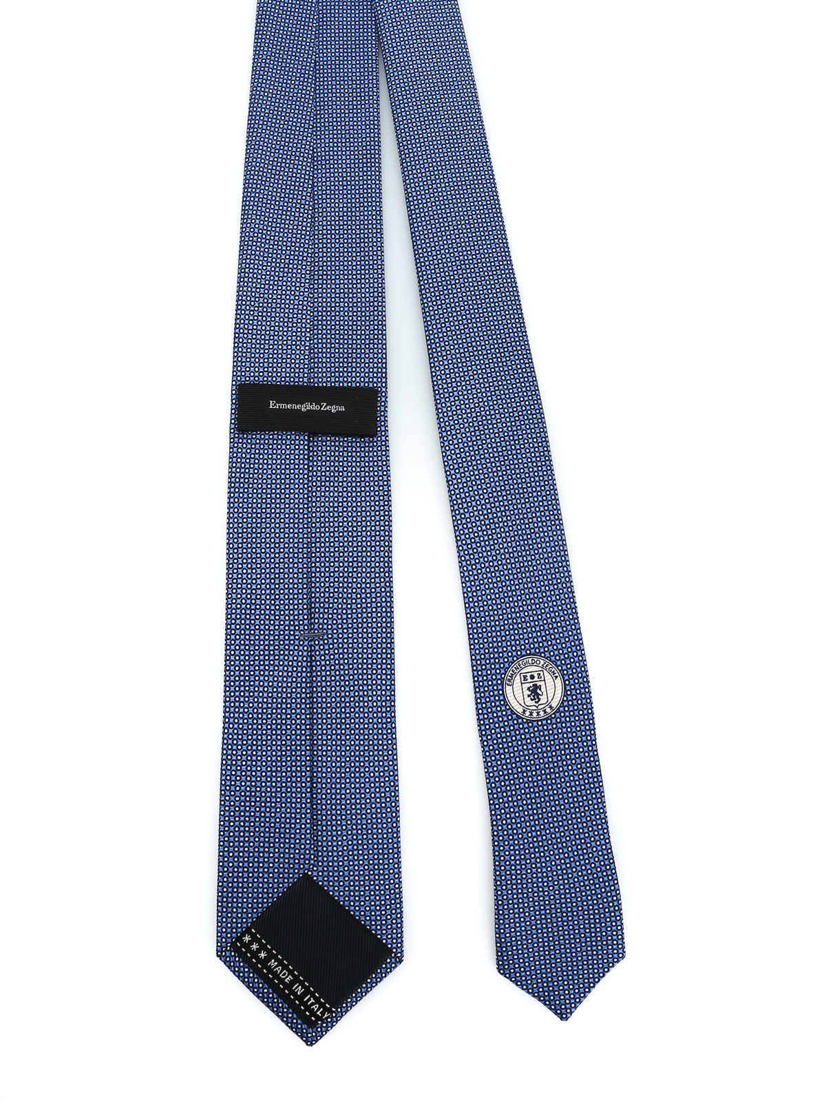 Layer your blues with a silk Burberry tie, $126, and Ermenegildo