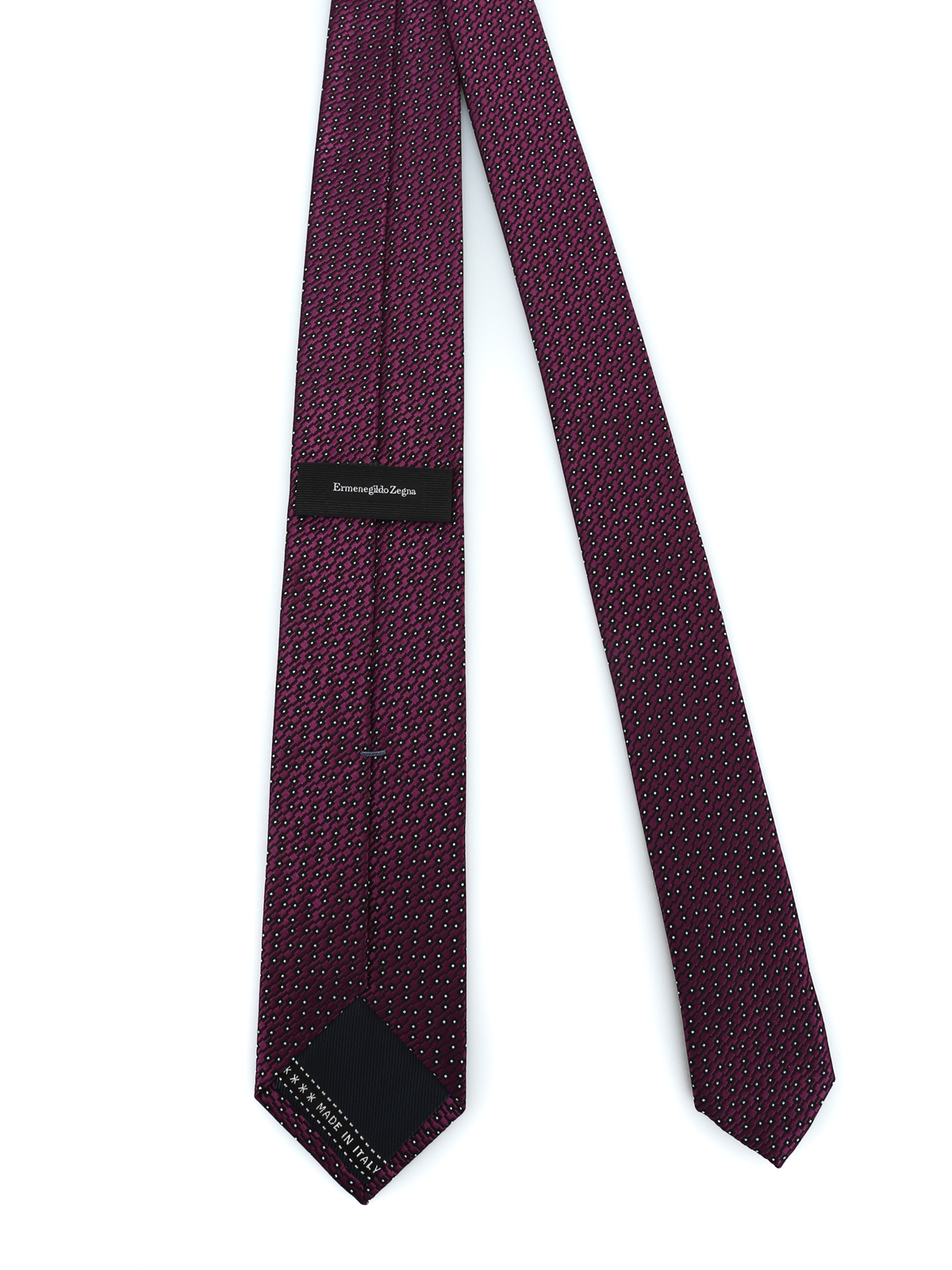 Ermenegildo Zegna パープルM Ermenegildo Zegna Purple shimmering silk geometric tie|Z4E001L7E
