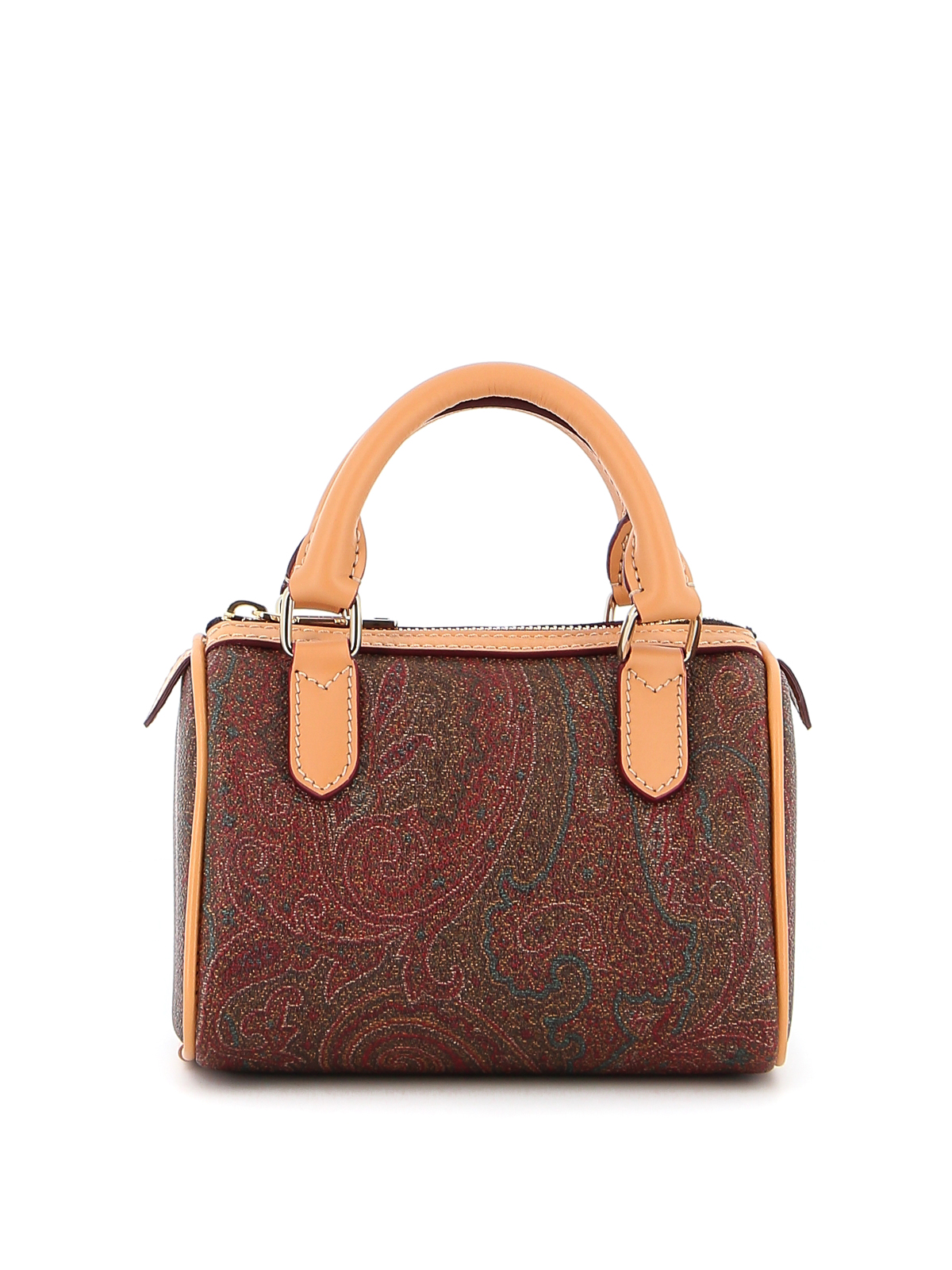 ETRO popular MILAN ~ MULTI-COLORED PAISLEY ~ LEATHER and PVC SATCHEL