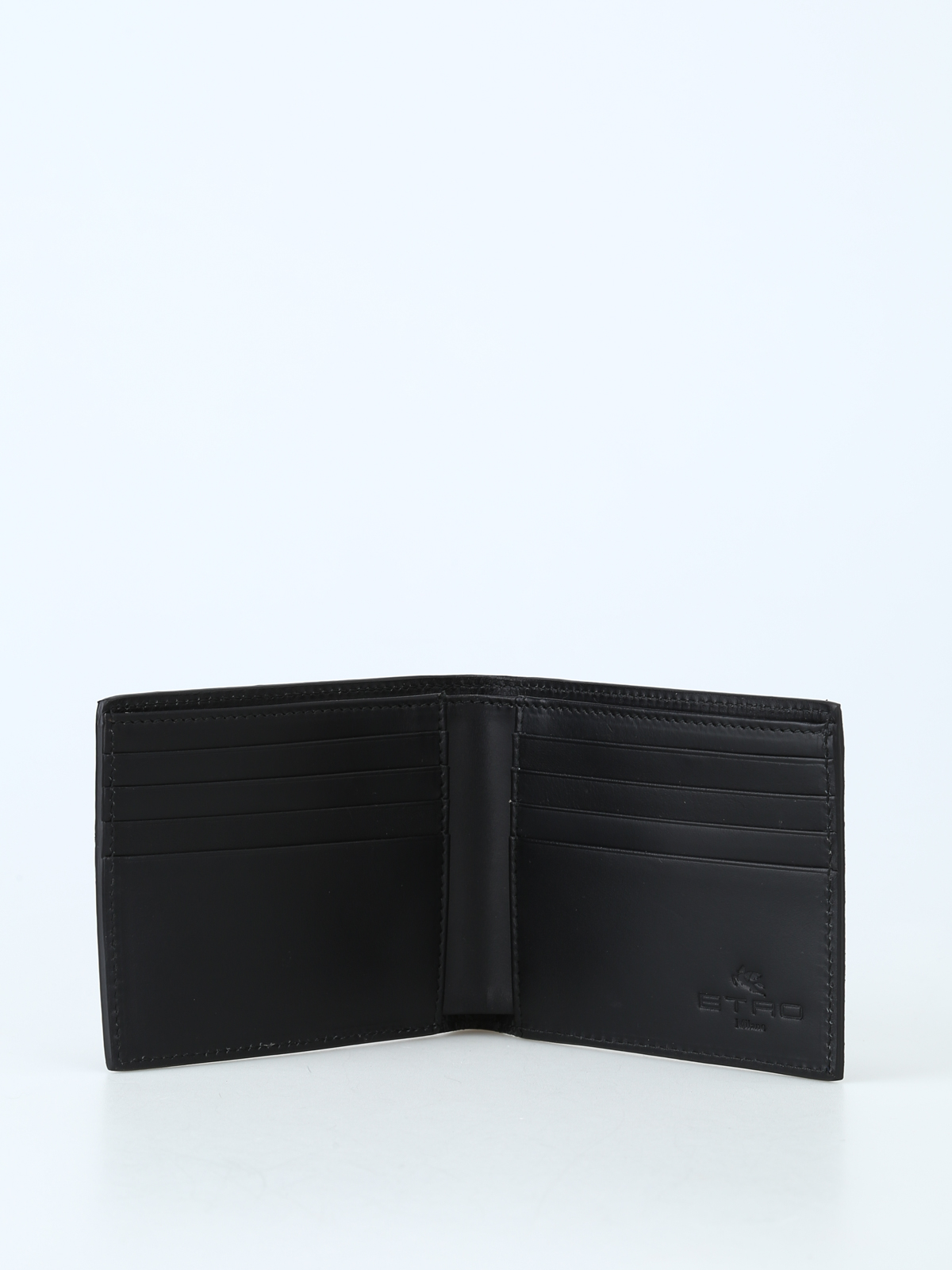【送料&関税込】Etro Paisley Print Wallet Etro Dark blue Paisley fabric bifold wallet | P180F5578007200
