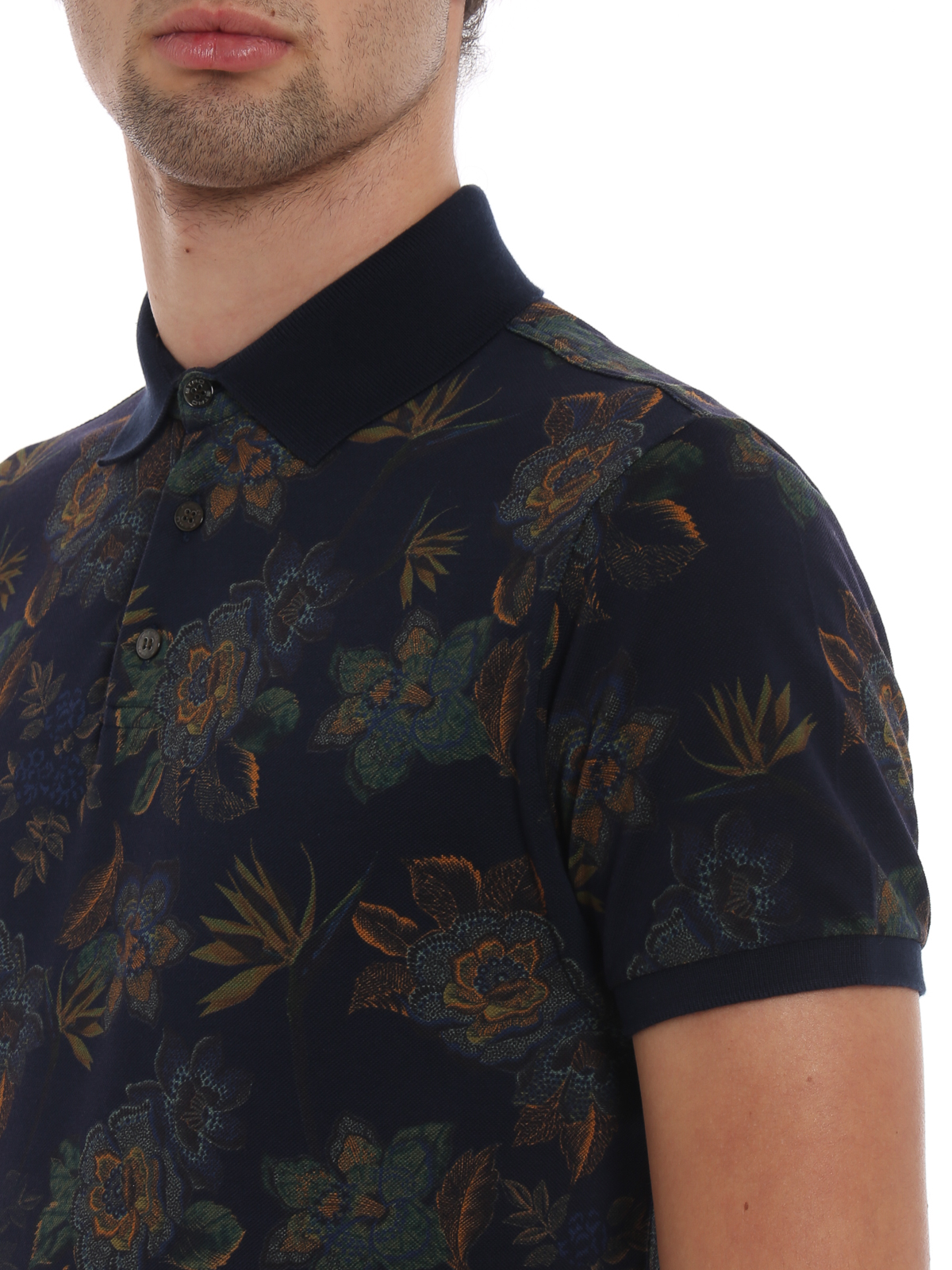 Etro Flower print cotton piquet polo shirt - Men | 1Y8004070200