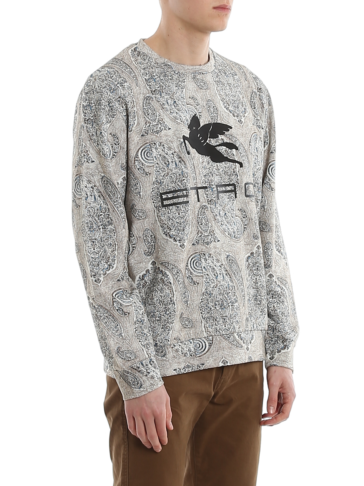 スウェット・トレーナー ETRO COTTON SWEATSHIRT WITH PEGASUS EMBROIDERY Etro Outlet: sweatshirt in cotton with Pegasus embroidery