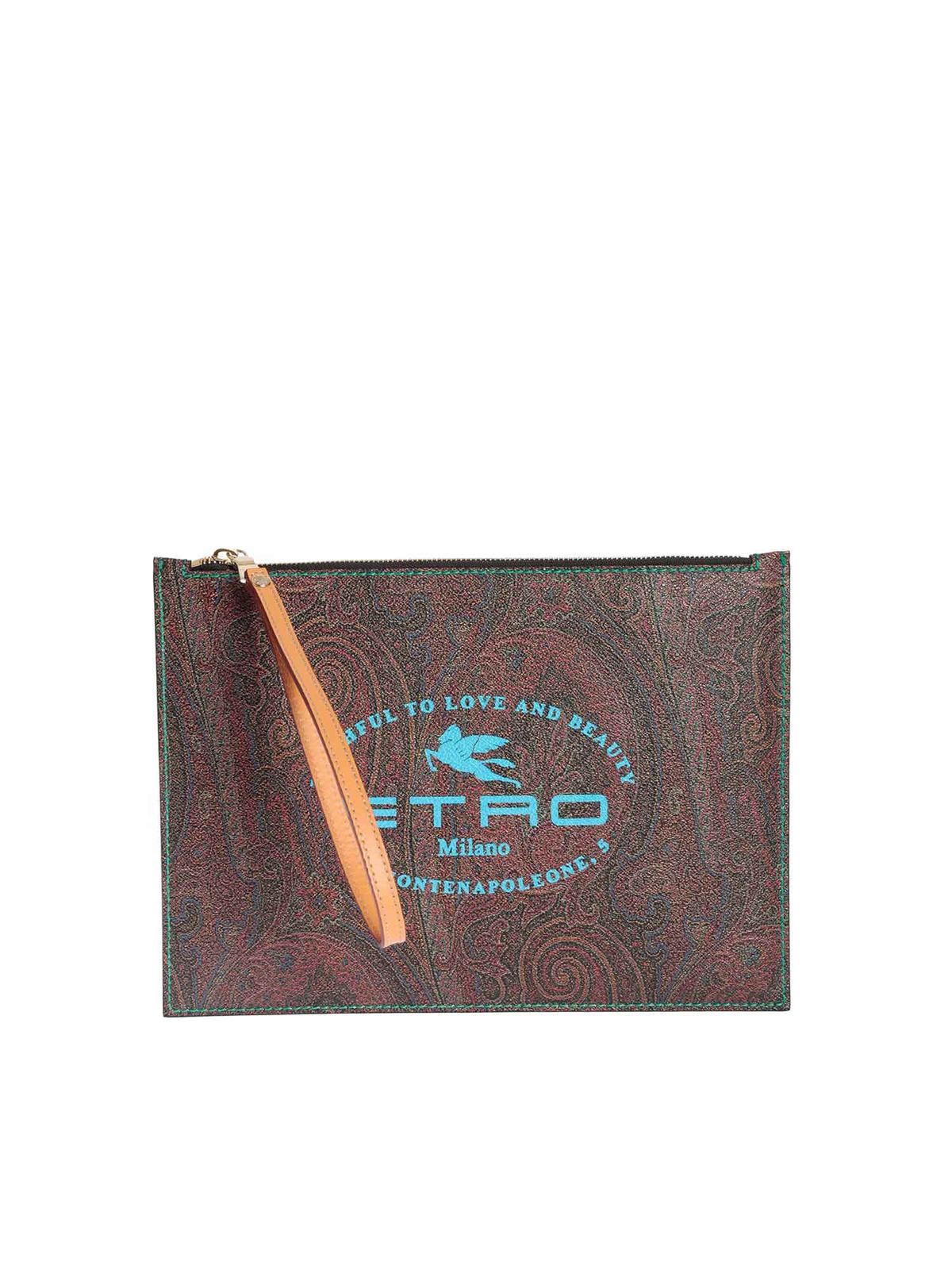 Etro Paisley pouch with logo print - Multicolour | 1H7792186600