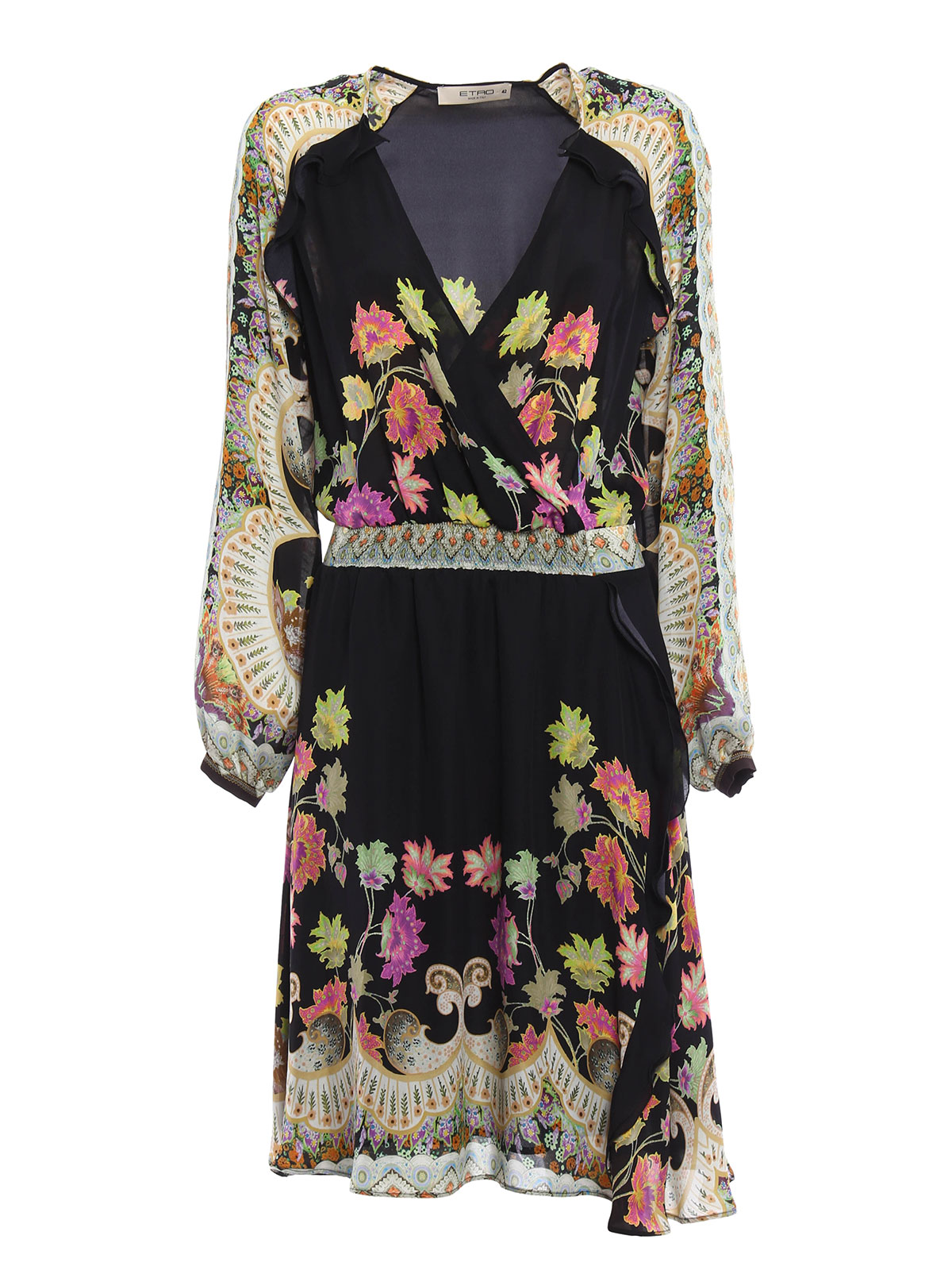 etro ruffled embroidered dress Sleeveless 3D Floral Embroidered Mini Dress