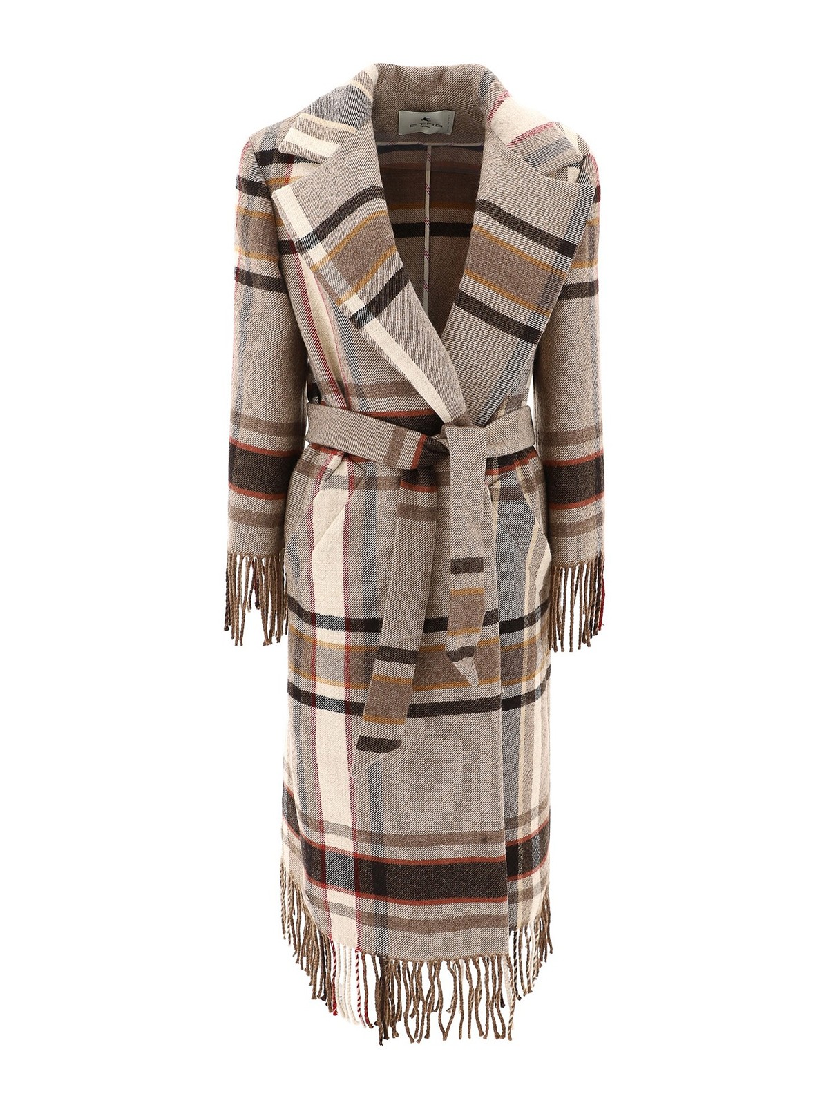 Long coats Etro - Fringed check coat - 1870505480800