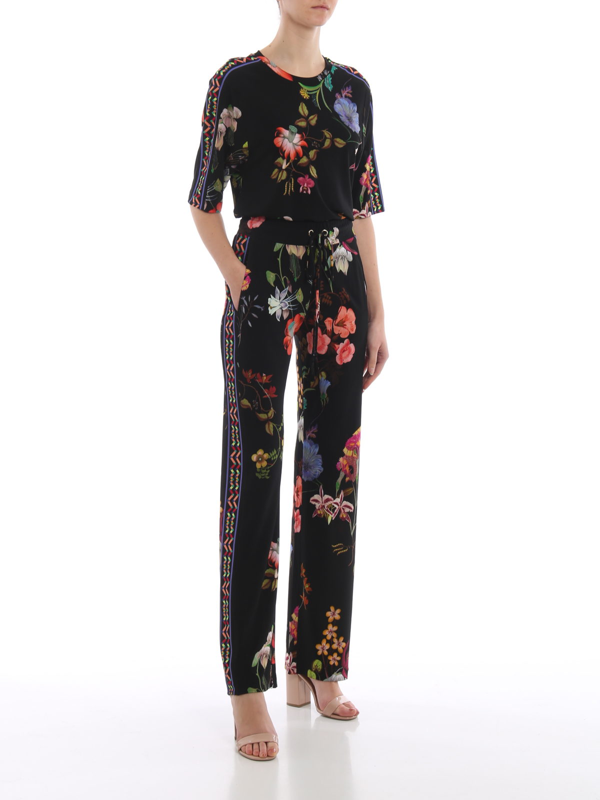 【送料&関税込】Etro Viscose Pants Etro Flower print black viscose trousers - Black | 1512844551