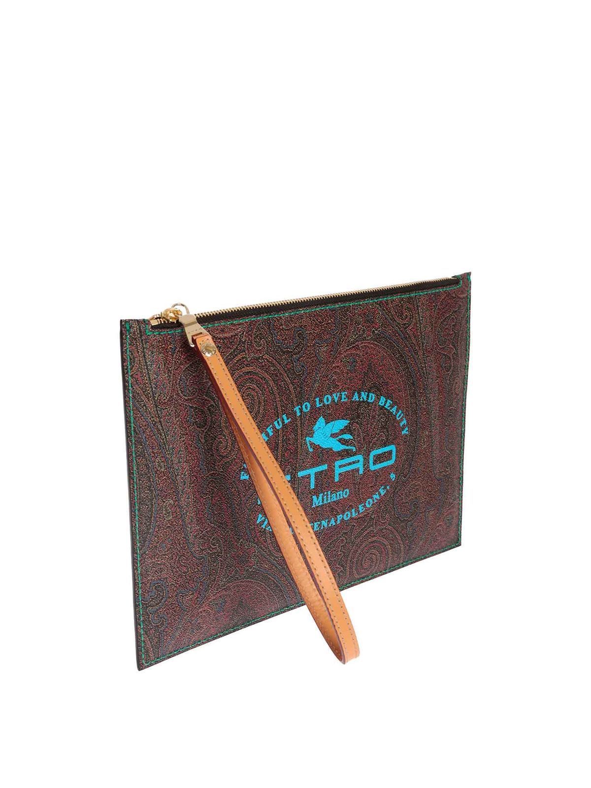 Etro Paisley pouch with logo print - Multicolour | 1H7792186600