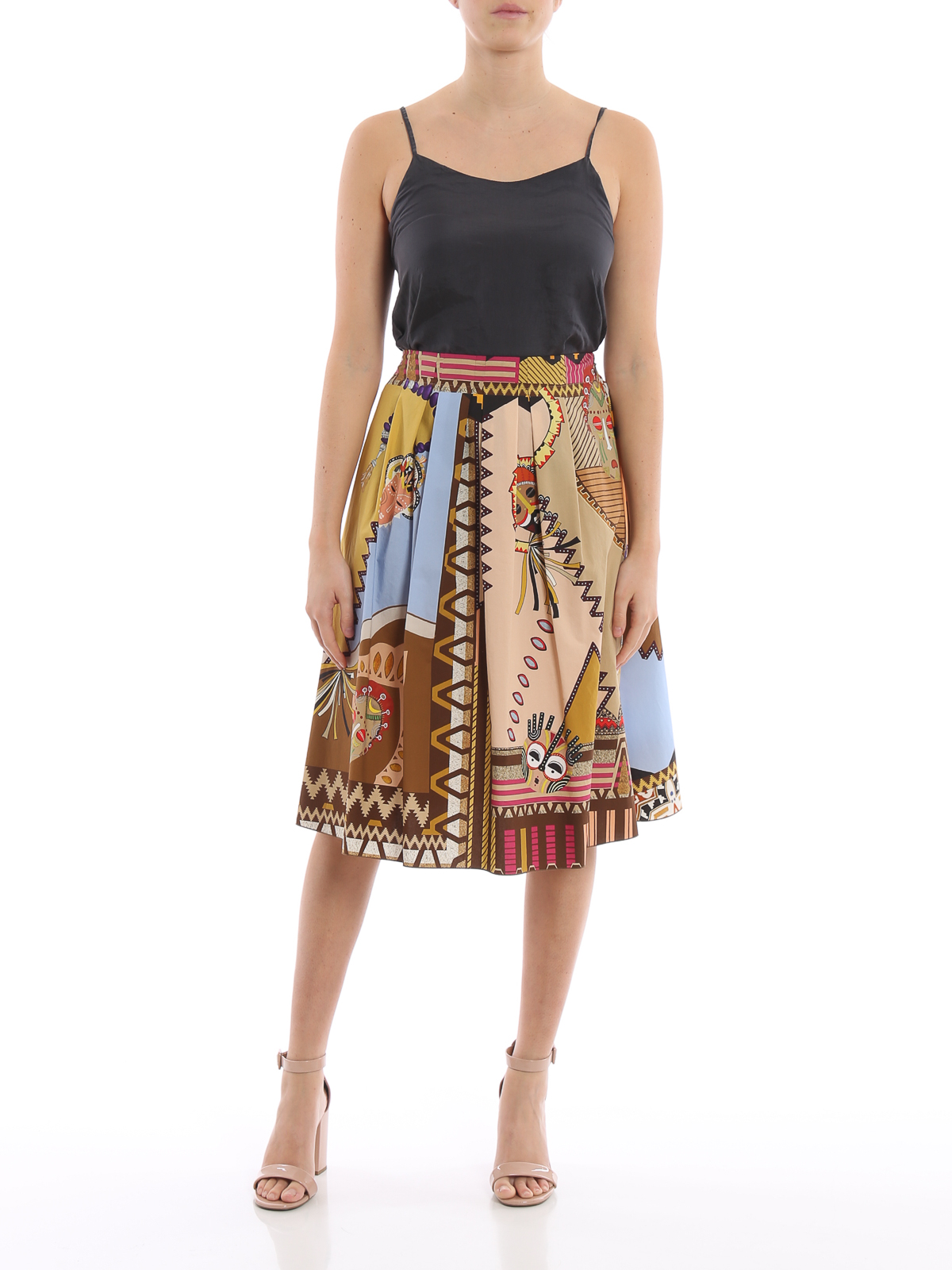 Etro Multicolour patterned pure cotton skirt - Women