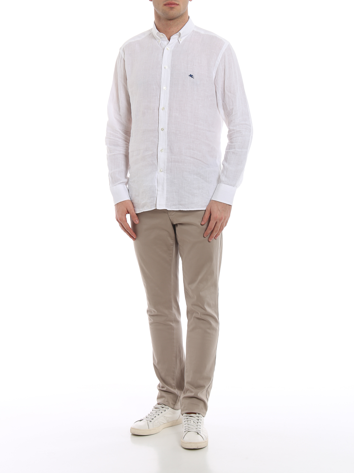 Etro Button/down white linen shirt - White - Men | 1K1626700990