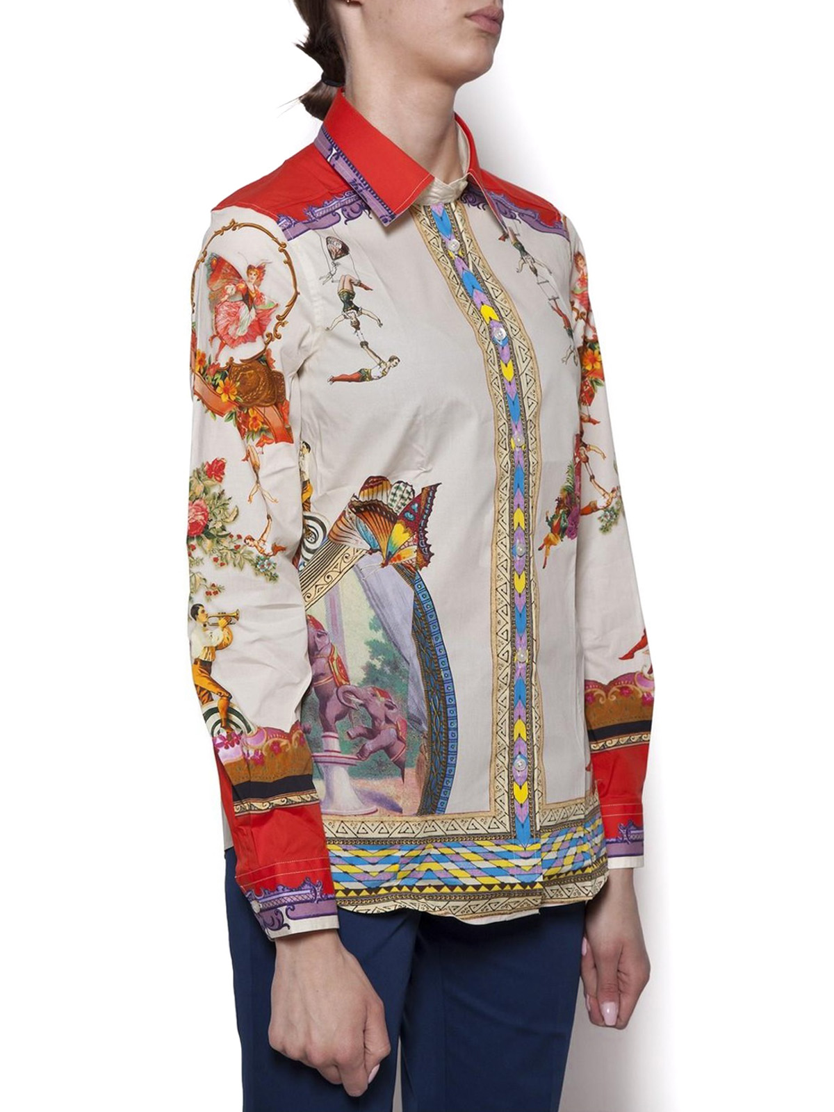 Etro Circus print stretch cotton shirt - Multicolour