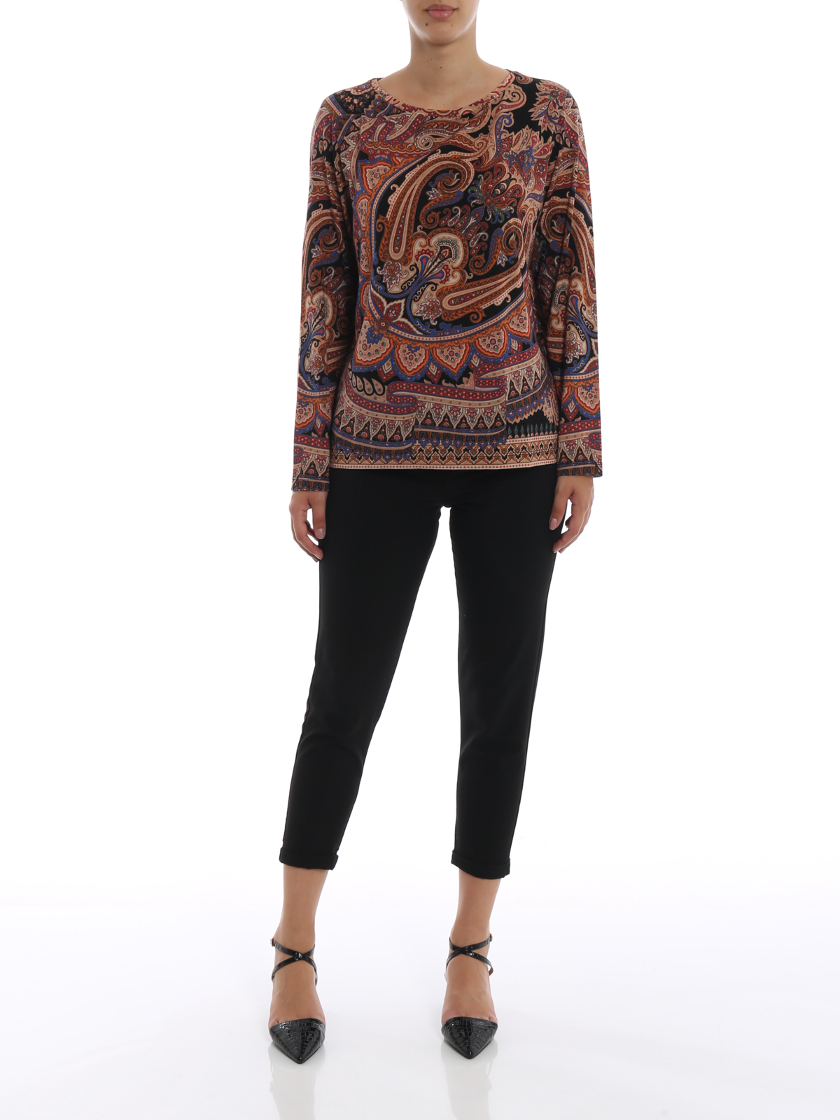Etro Paisley print wool blend jersey sweater | 1359952621700