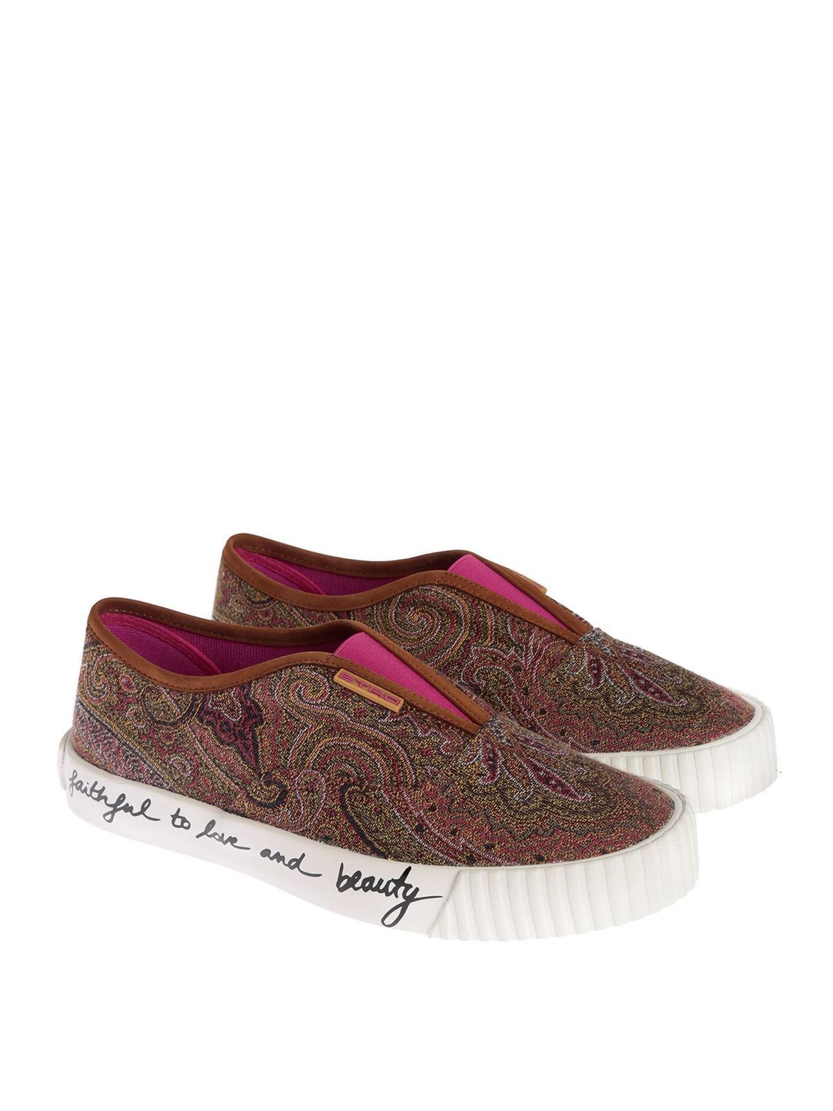 ETRO ヘイスリ フリント フレア ハンツ WREA002699IAS22 X0826 Etro Paisley print slip on with purple details | 1214436220150